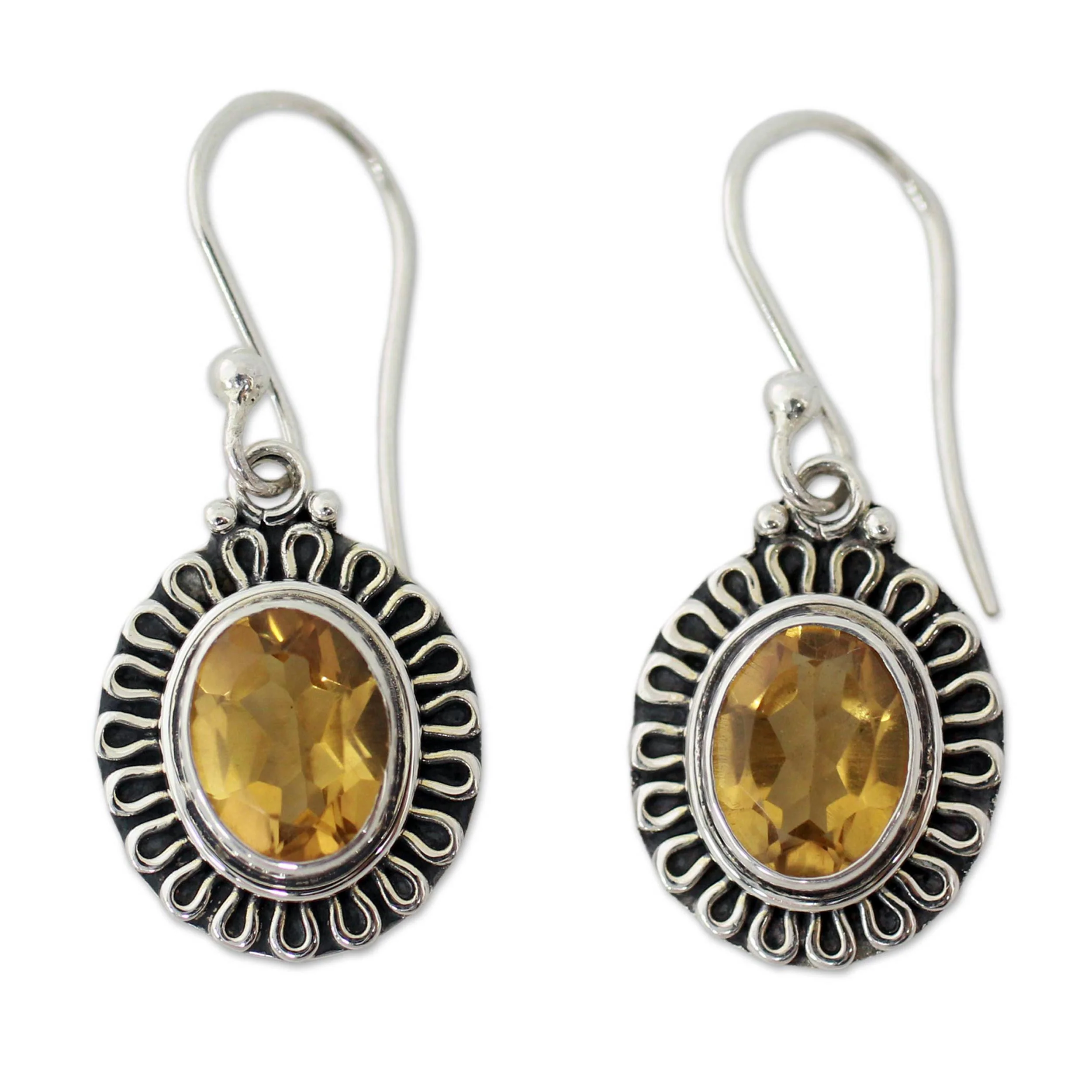 Golden Charm Citrine Dangle Earrings - Image 2