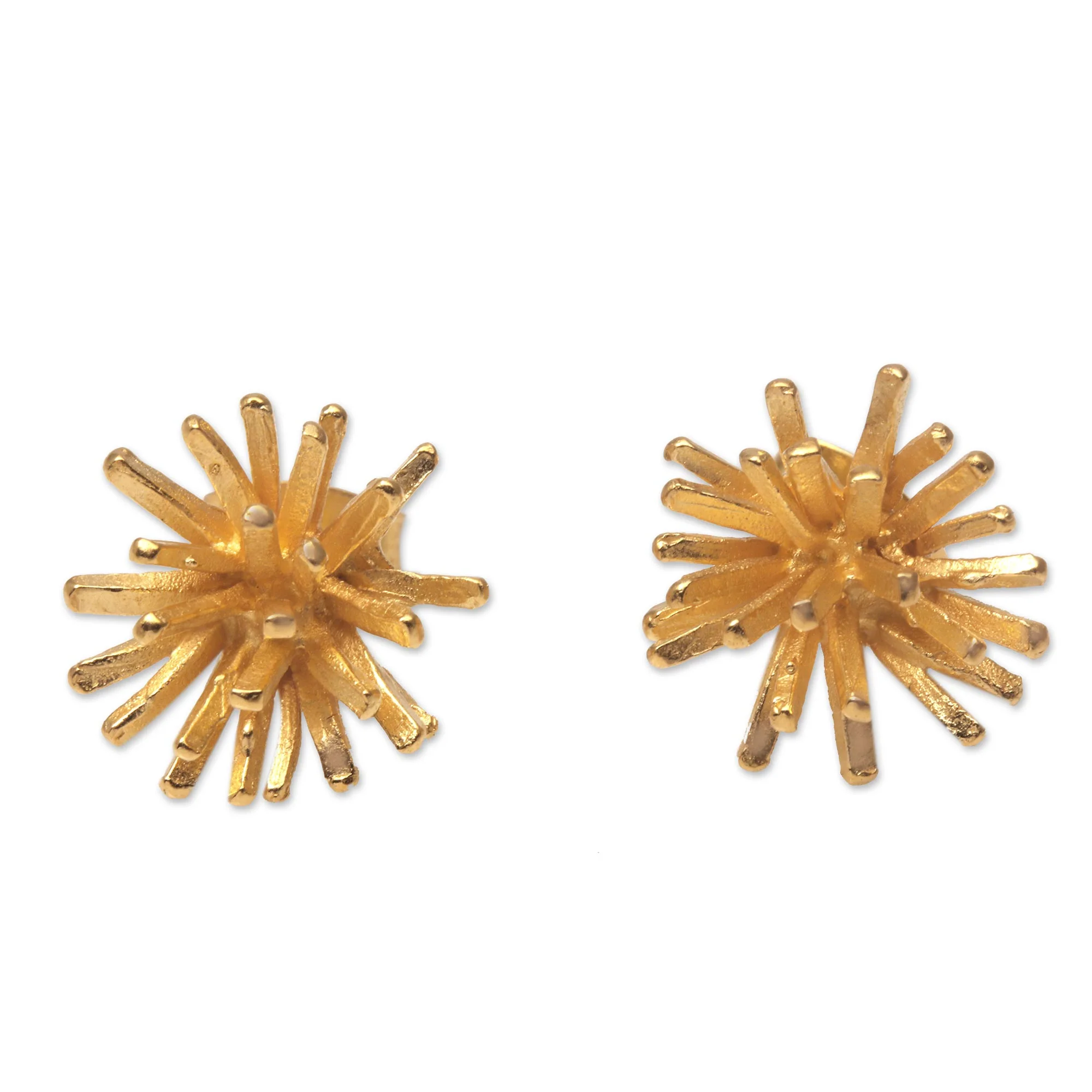 Golden Coral Modern 18k Gold Plated Sterling Silver Stud Earrings - Image 2