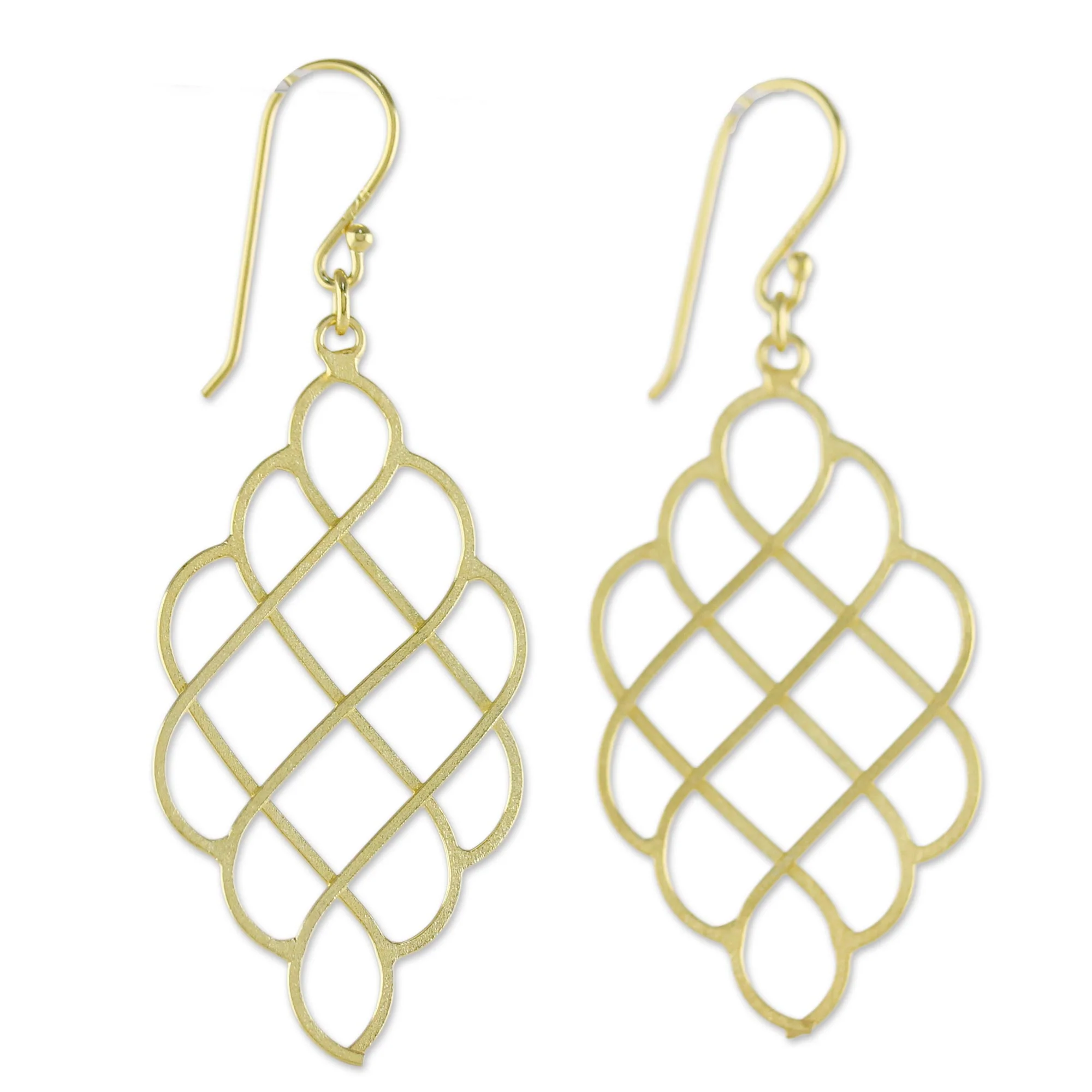 Golden Shining Sea Thai Gold Plated Sterling Silver Layered Dangle Earrings - Image 5