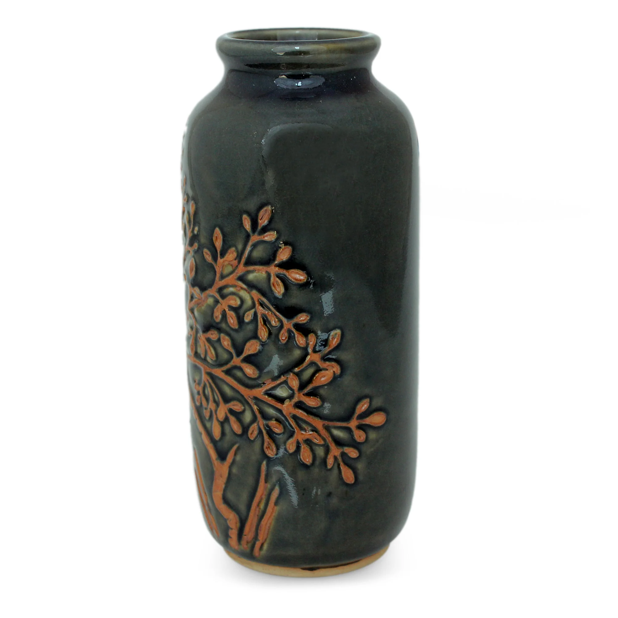 Golden Tree Celadon Ceramic Vase - Image 3