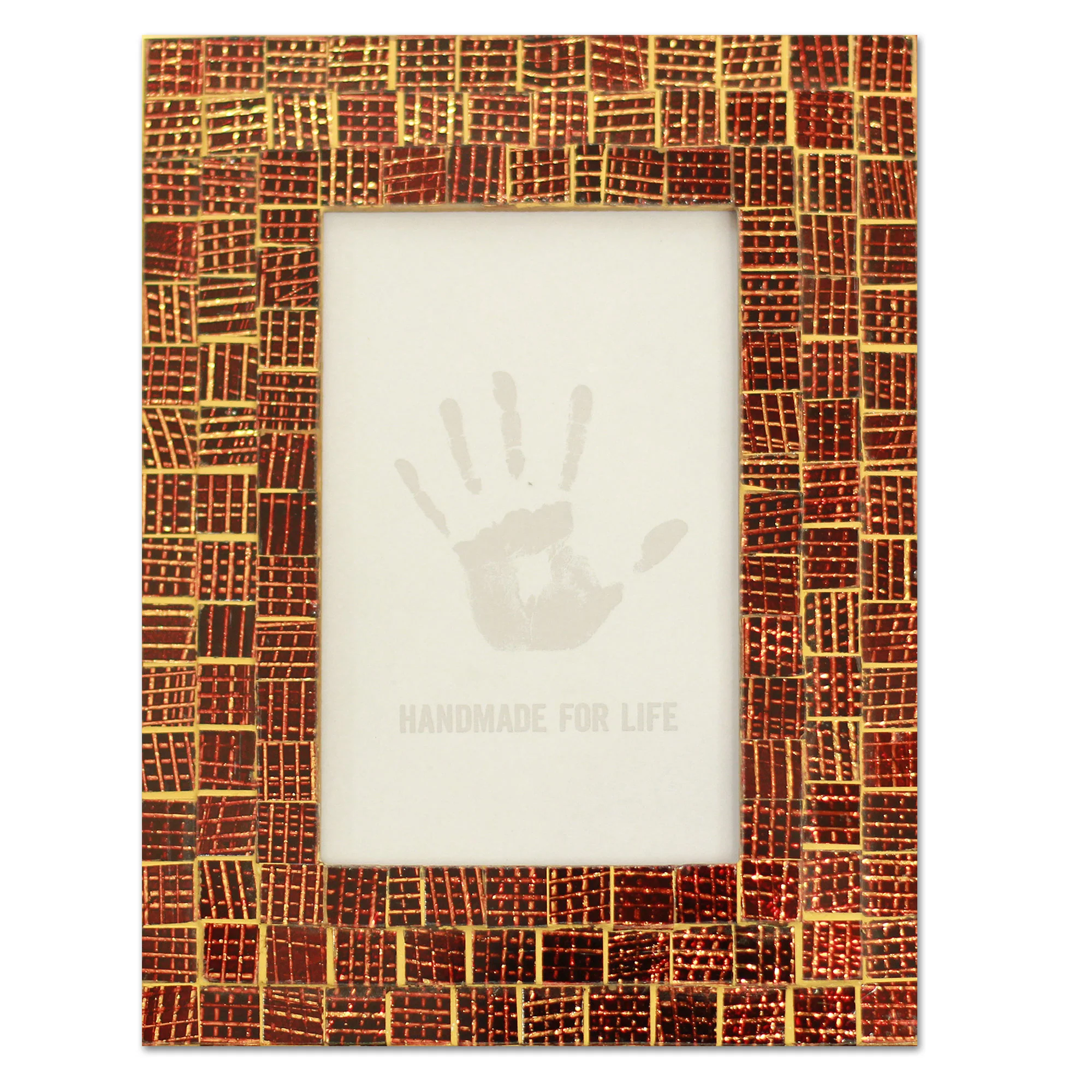 Golden Wine Mosaic Wood Glass Picture Frame - Image 2