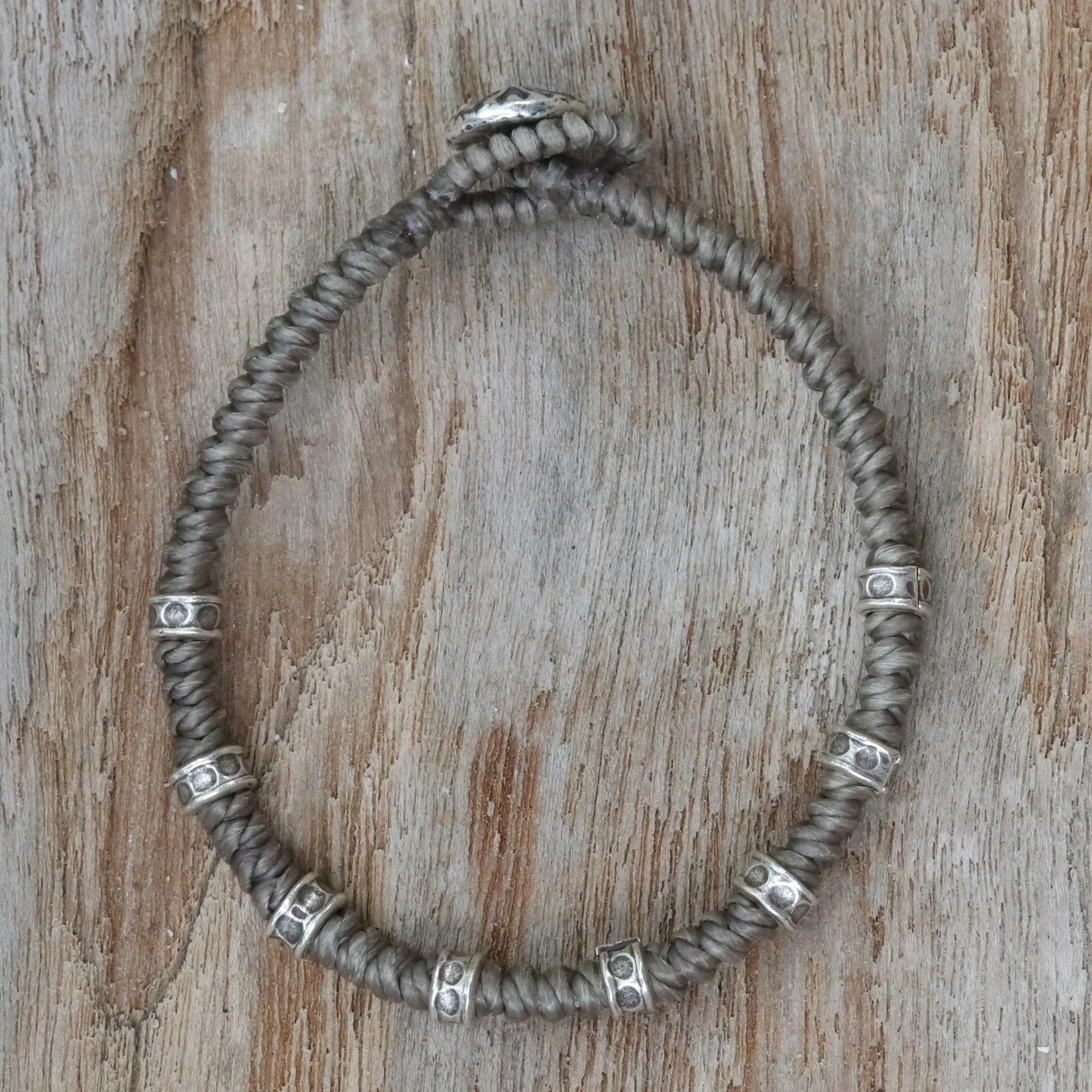 Good Living Braided Wristband Bracelet with Karen Silver from Thailand - Image 3