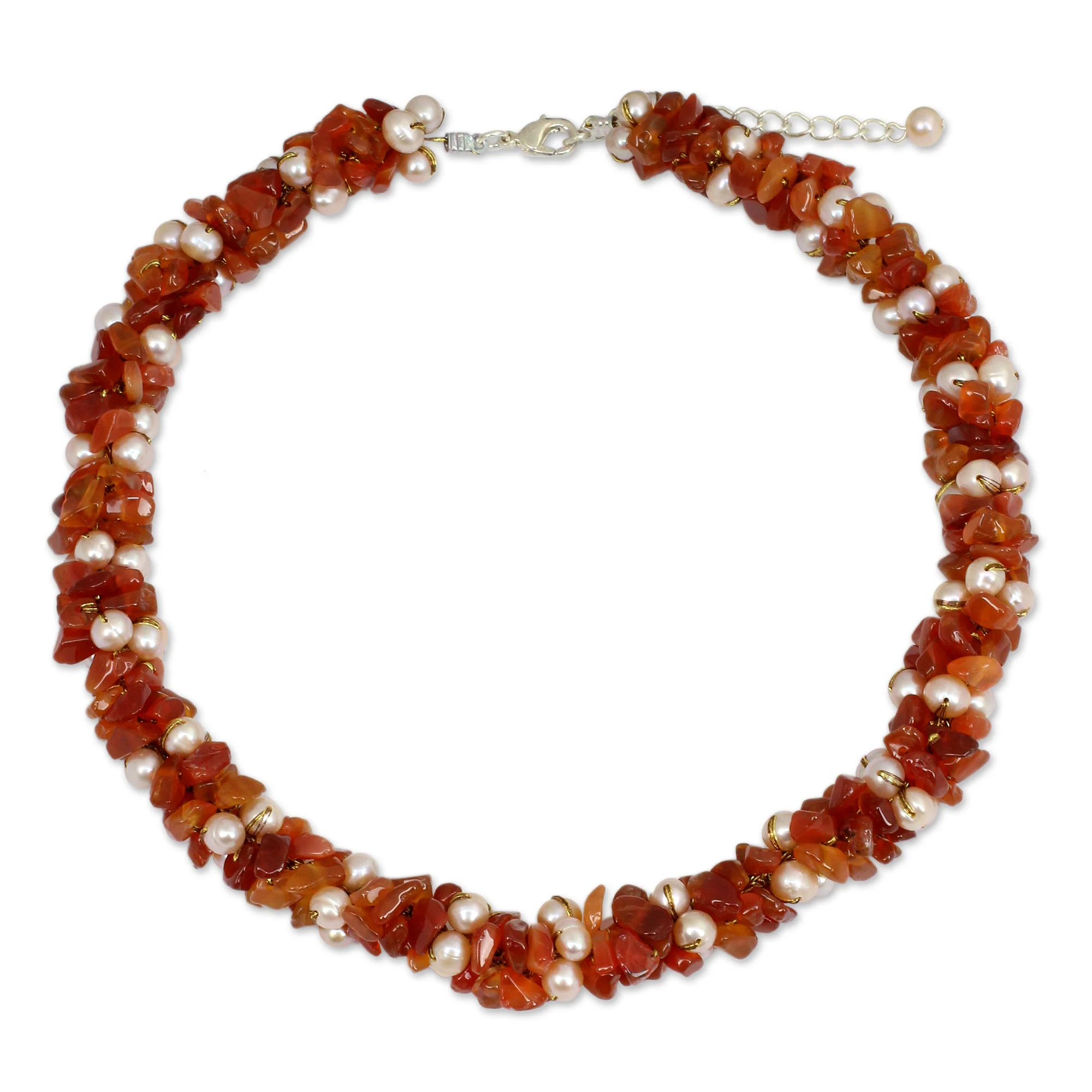 Gracious Lady Pearl and Carnelian Necklace - Image 2