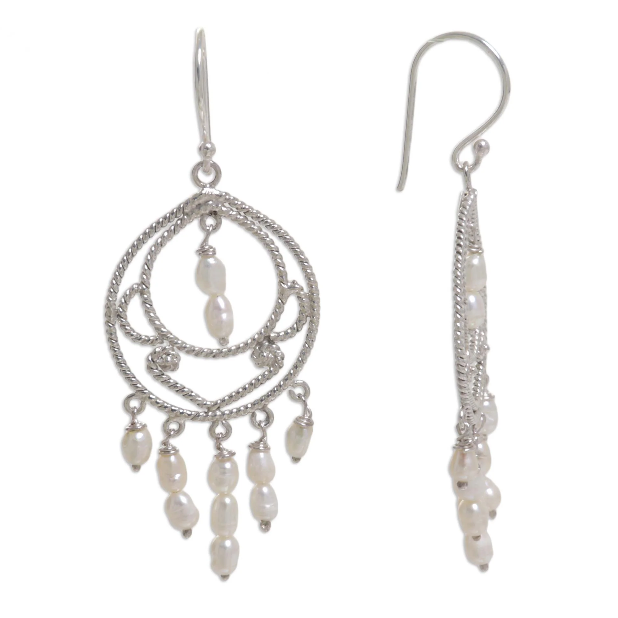 Gracious Lady Pearl chandelier earrings - Image 3