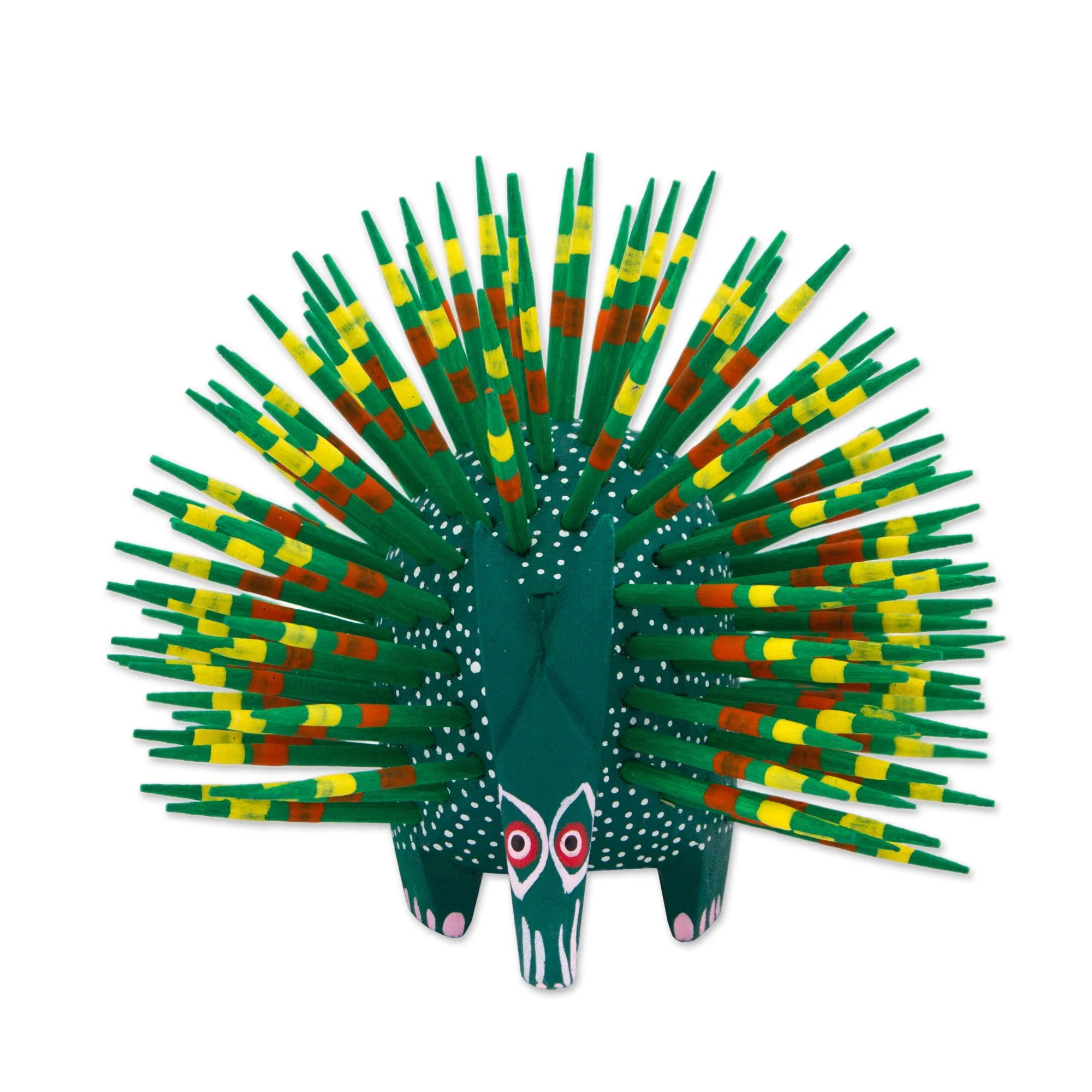 Green Alebrije Porcupine Sculpture - Image 2