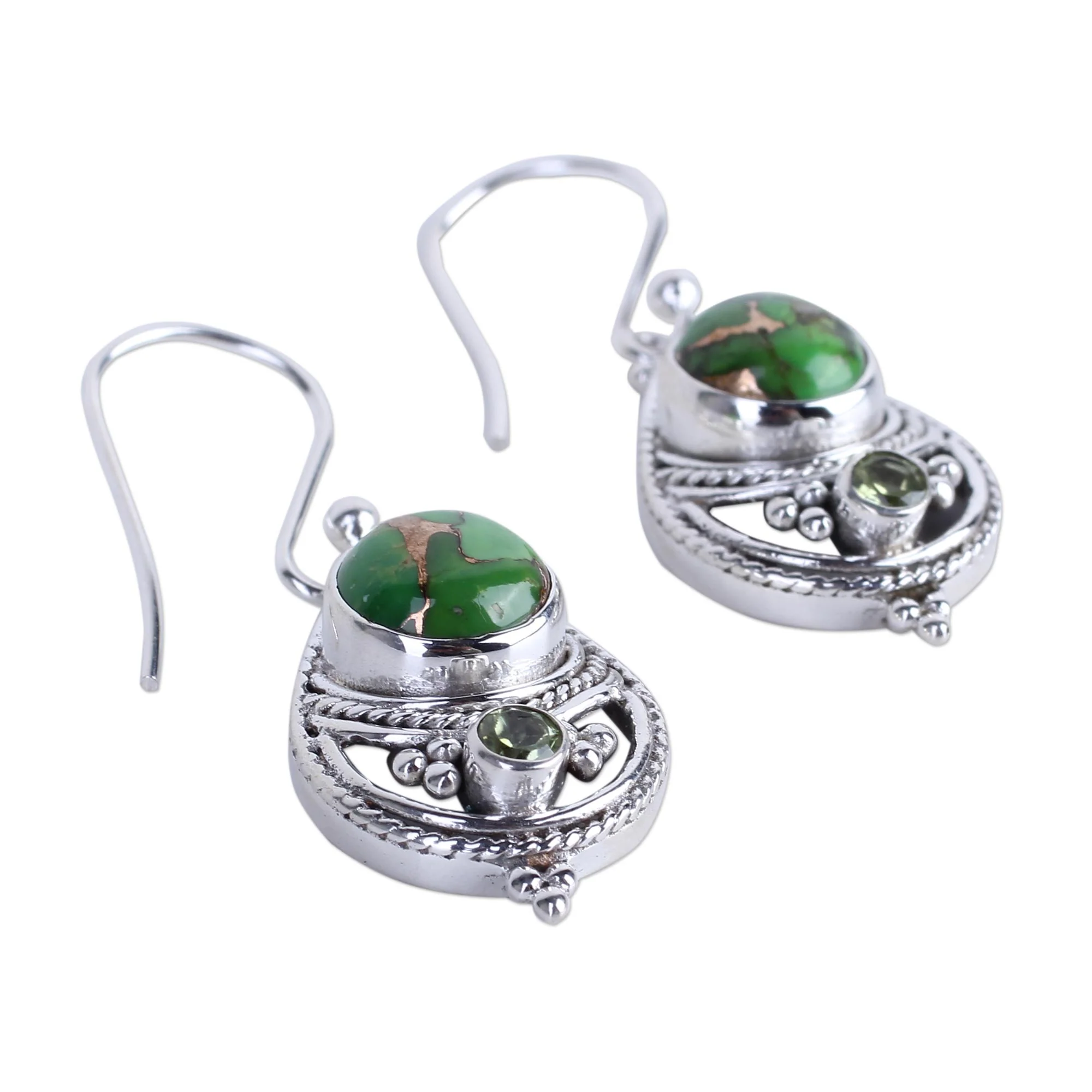 Green Elegance Dangle Earrings - Image 3
