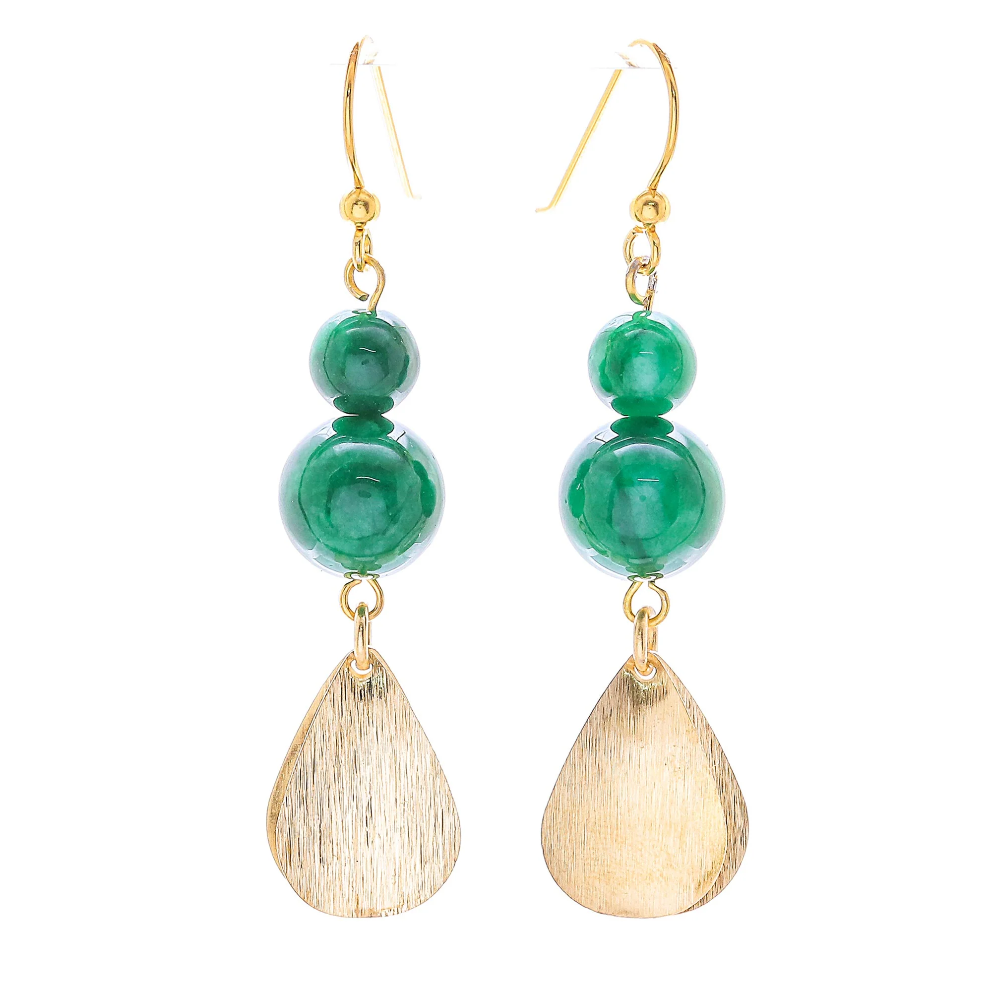 Green Glimmer Green Quartz Beaded Dangle Earrings from Thailand - Image 2