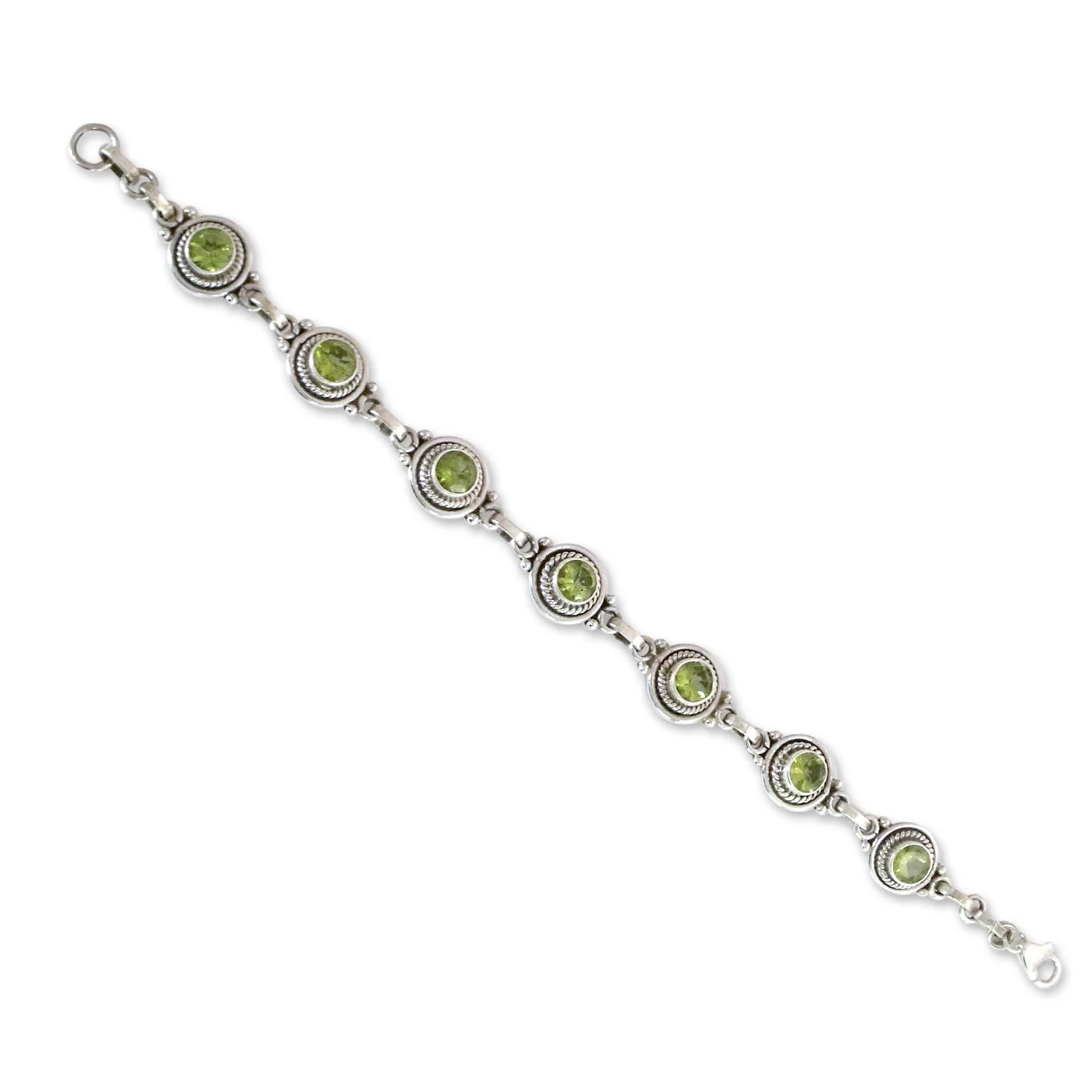 Green Mystique Peridot Silver Link Bracelet - Image 3