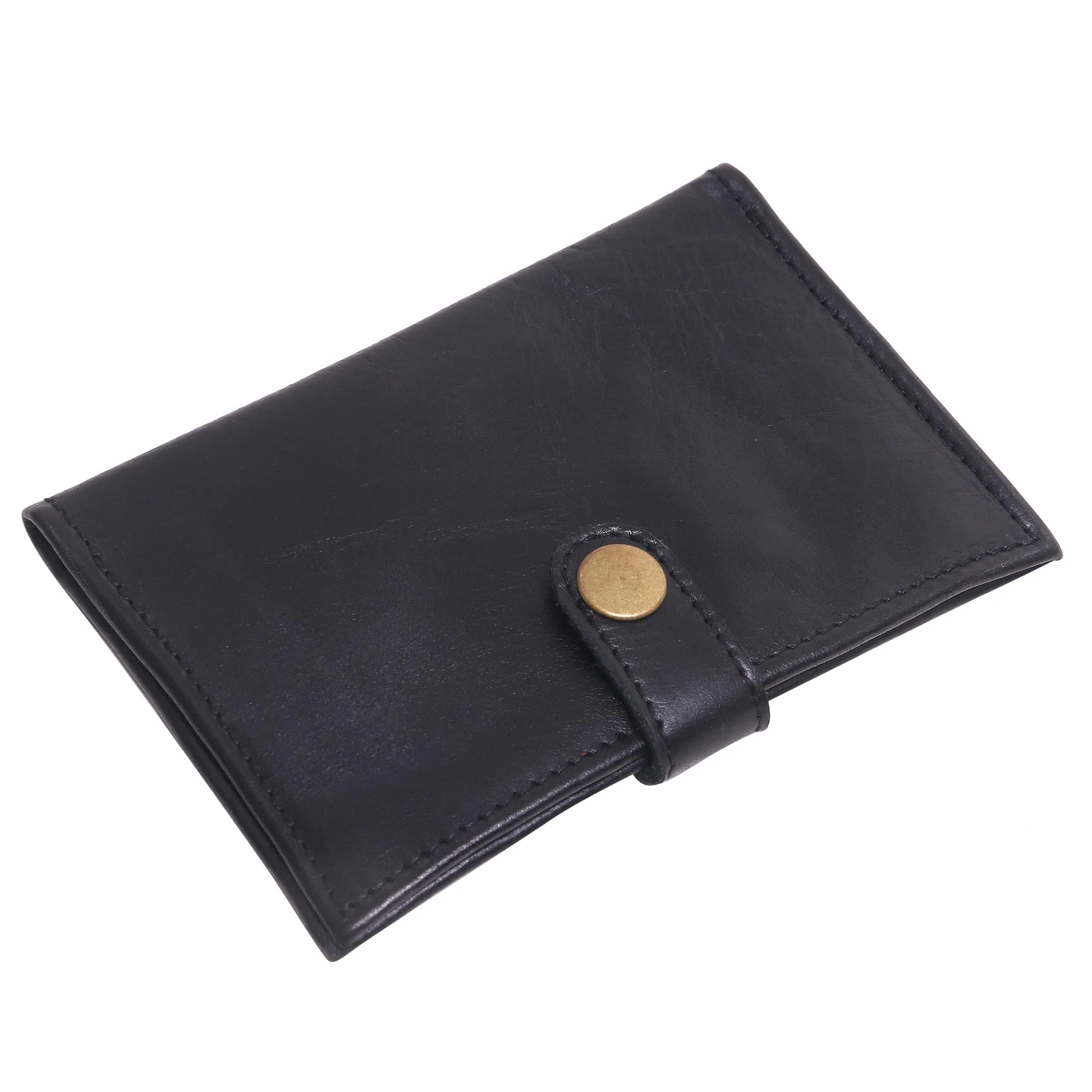Gringsing Getaway in Black Fair Trade Handcrafted Black Leather Passport Holder - Image 5
