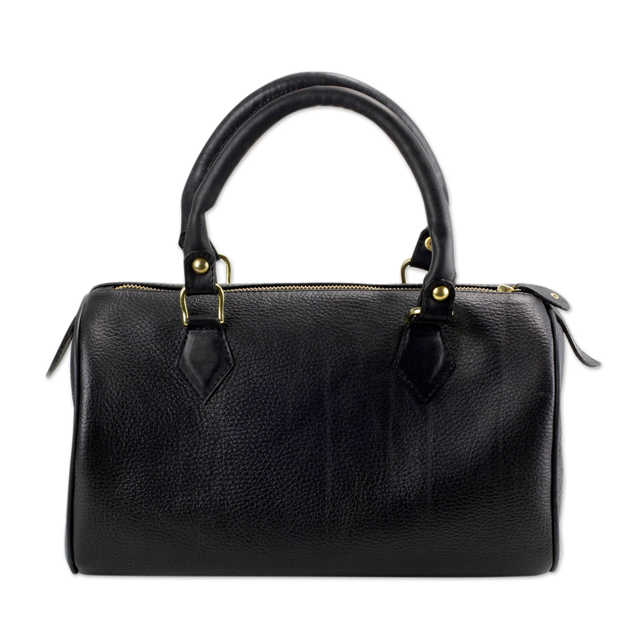 Guadalajara Mexican Black Leather Baguette Handbag - Image 4