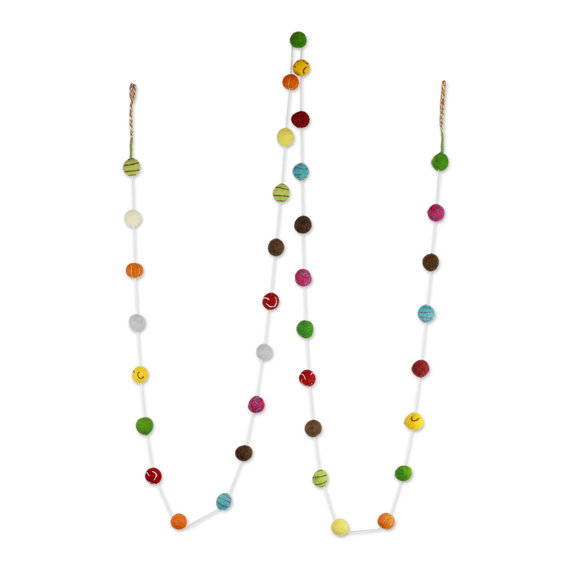 Gumdrop Rainbow Pompons Christmas Tree Garland - Image 2