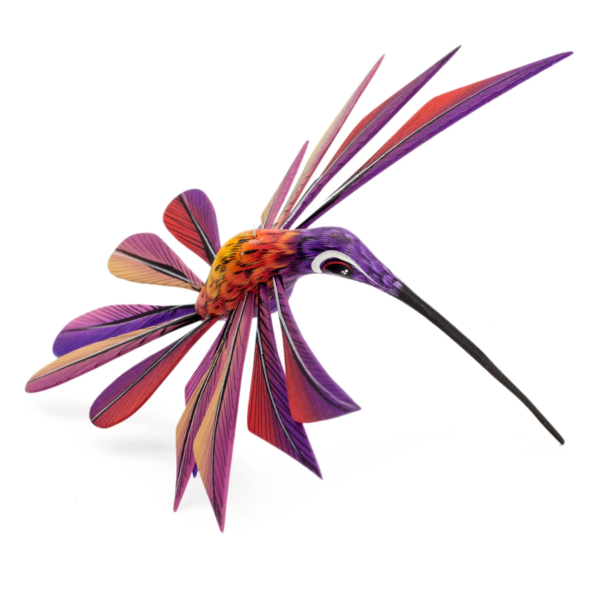 Hand Painted Hummingbird Alebrije Wood Sculpture - Image 2