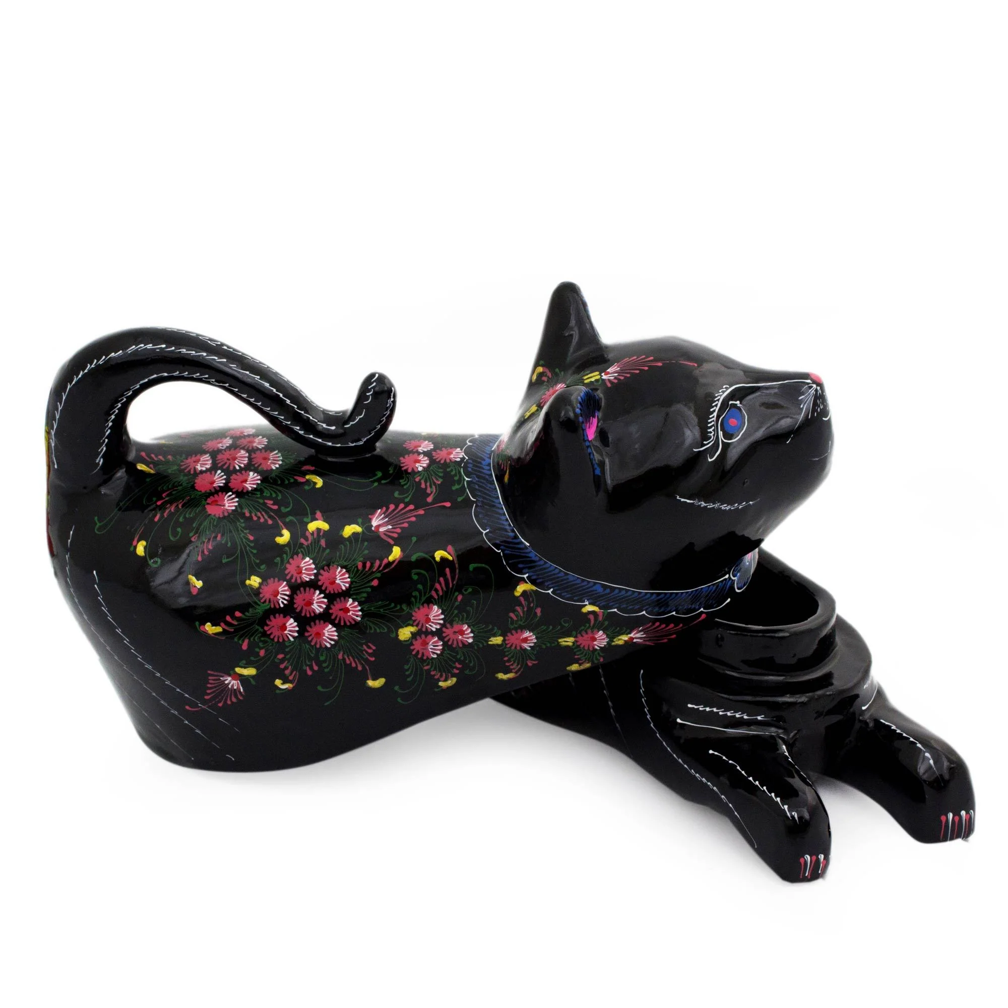 Hand Painted Mango Wood Kitty Box - Image 3