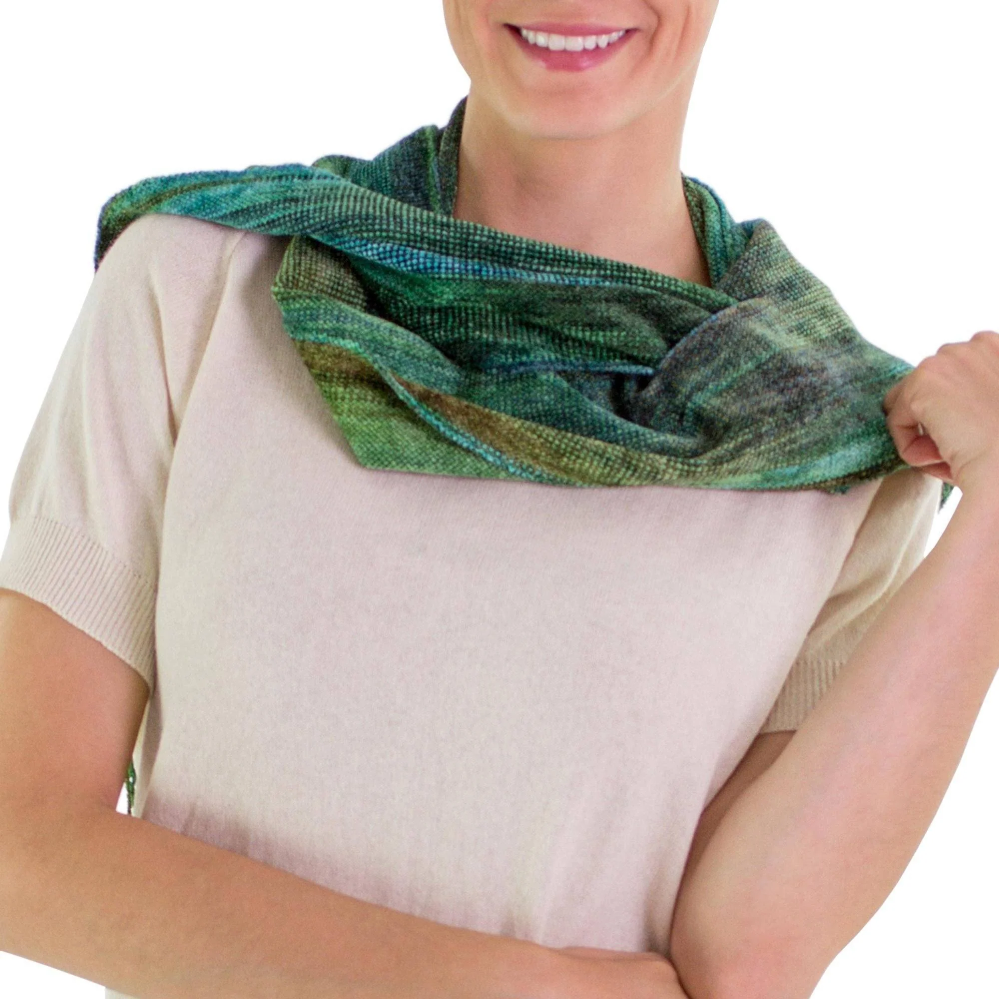 Handcrafted Emerald Scarf - Image 3
