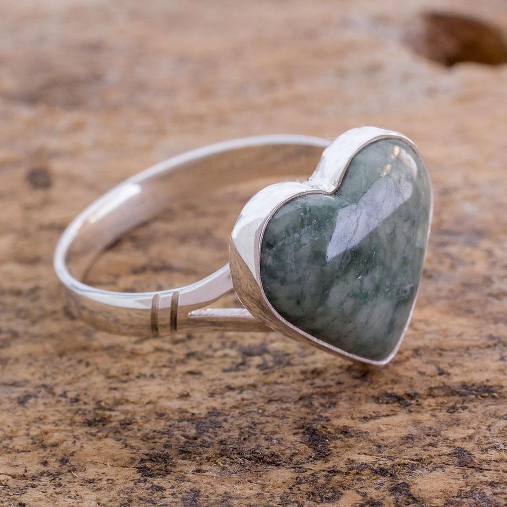 Handcrafted Jade & Sterling Silver Ring