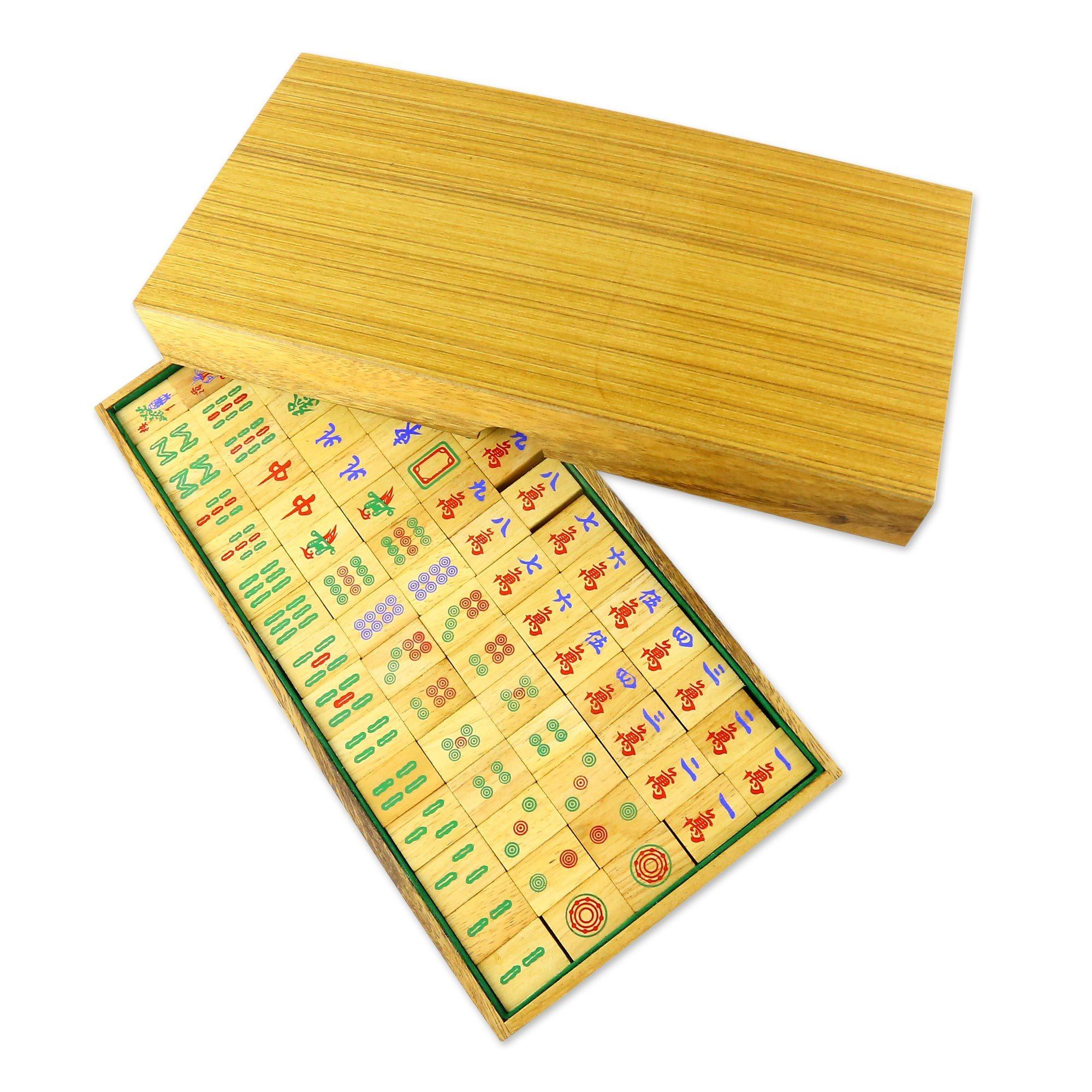 Handmade Raintree Wood Chinese-Style Mah Jongg Game - Image 3
