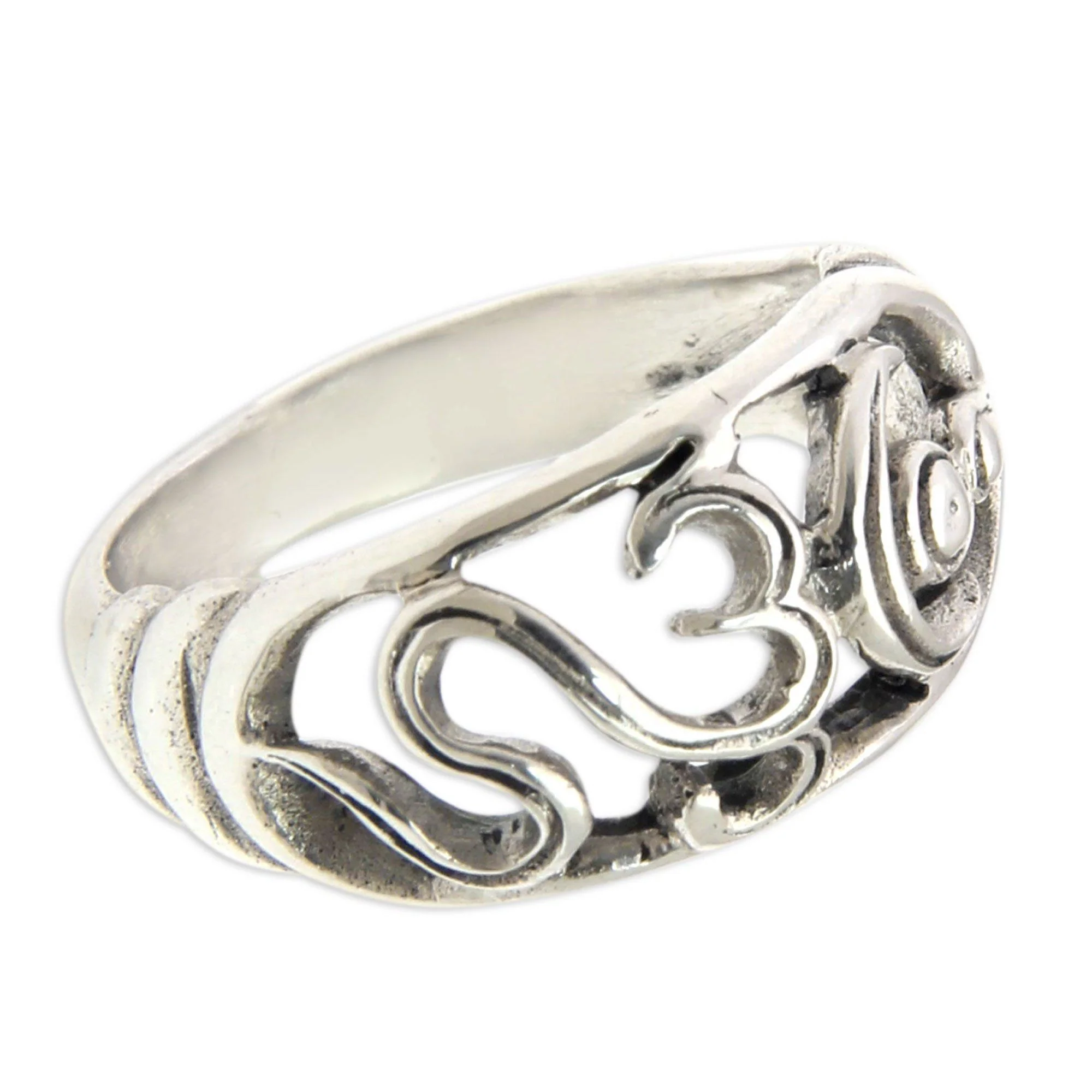 Handmade Sterling Silver Om Ring - Image 2