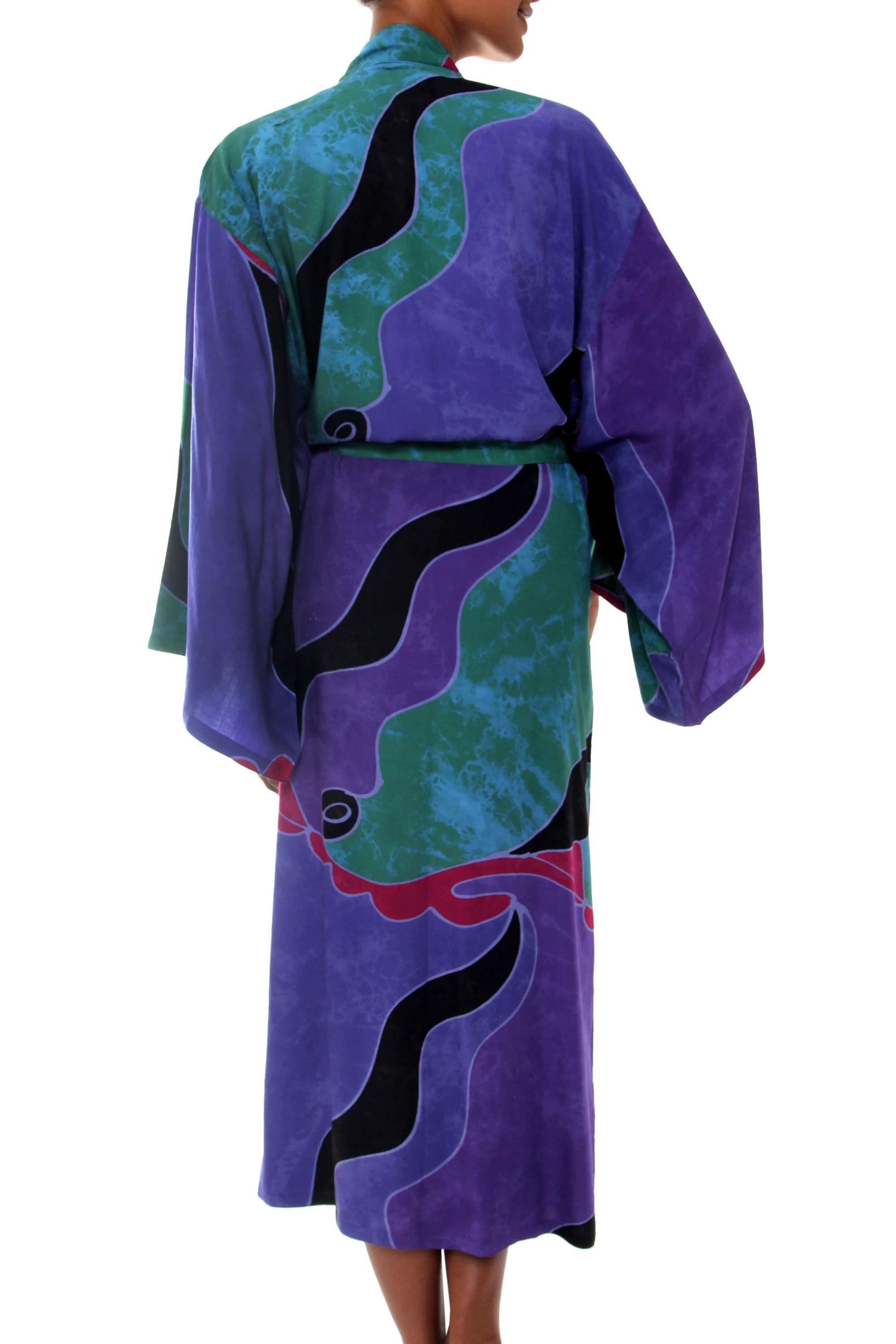 Handpainted Batik Long Robe - Image 3
