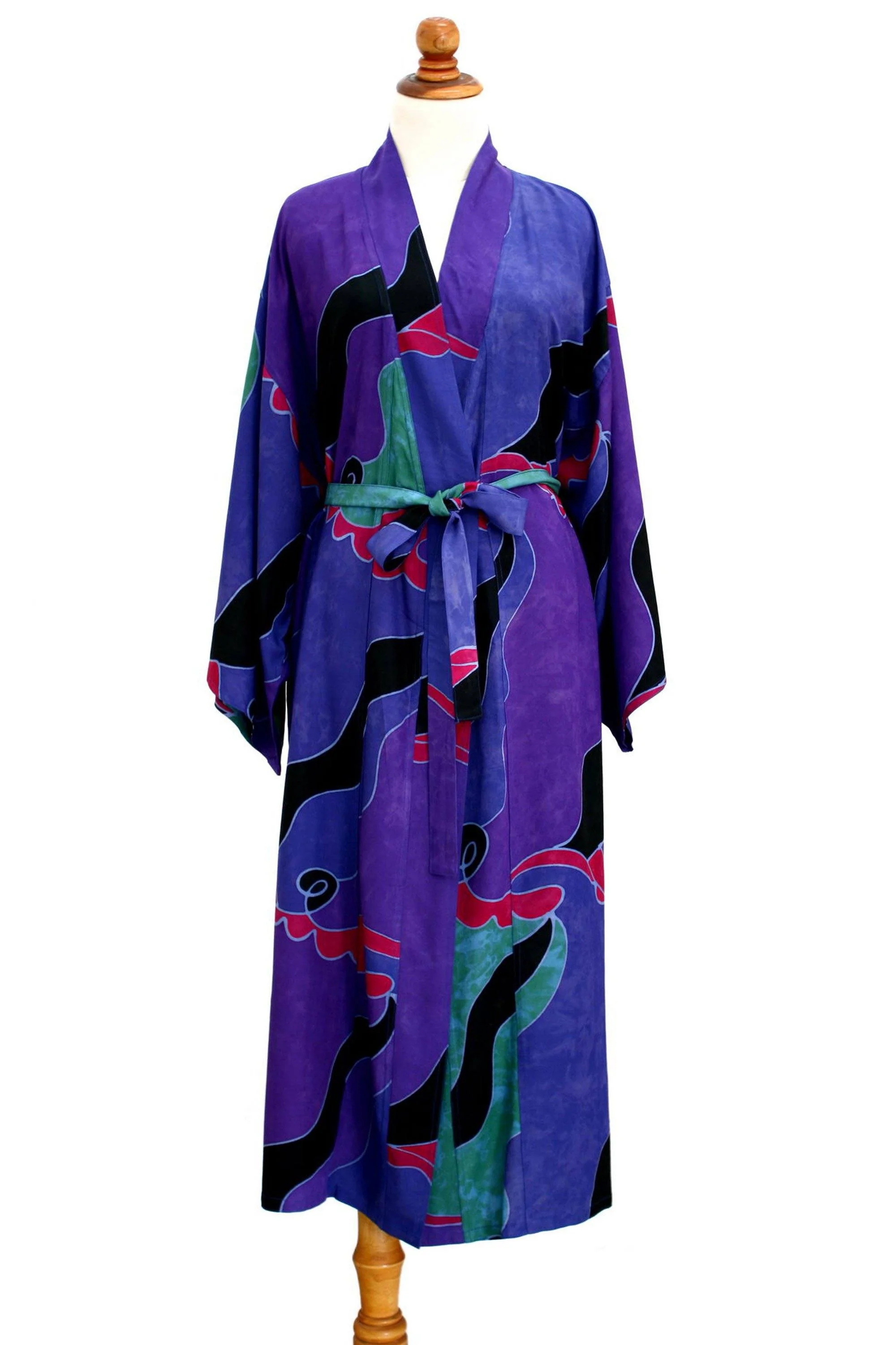 Handpainted Batik Long Robe - Image 4