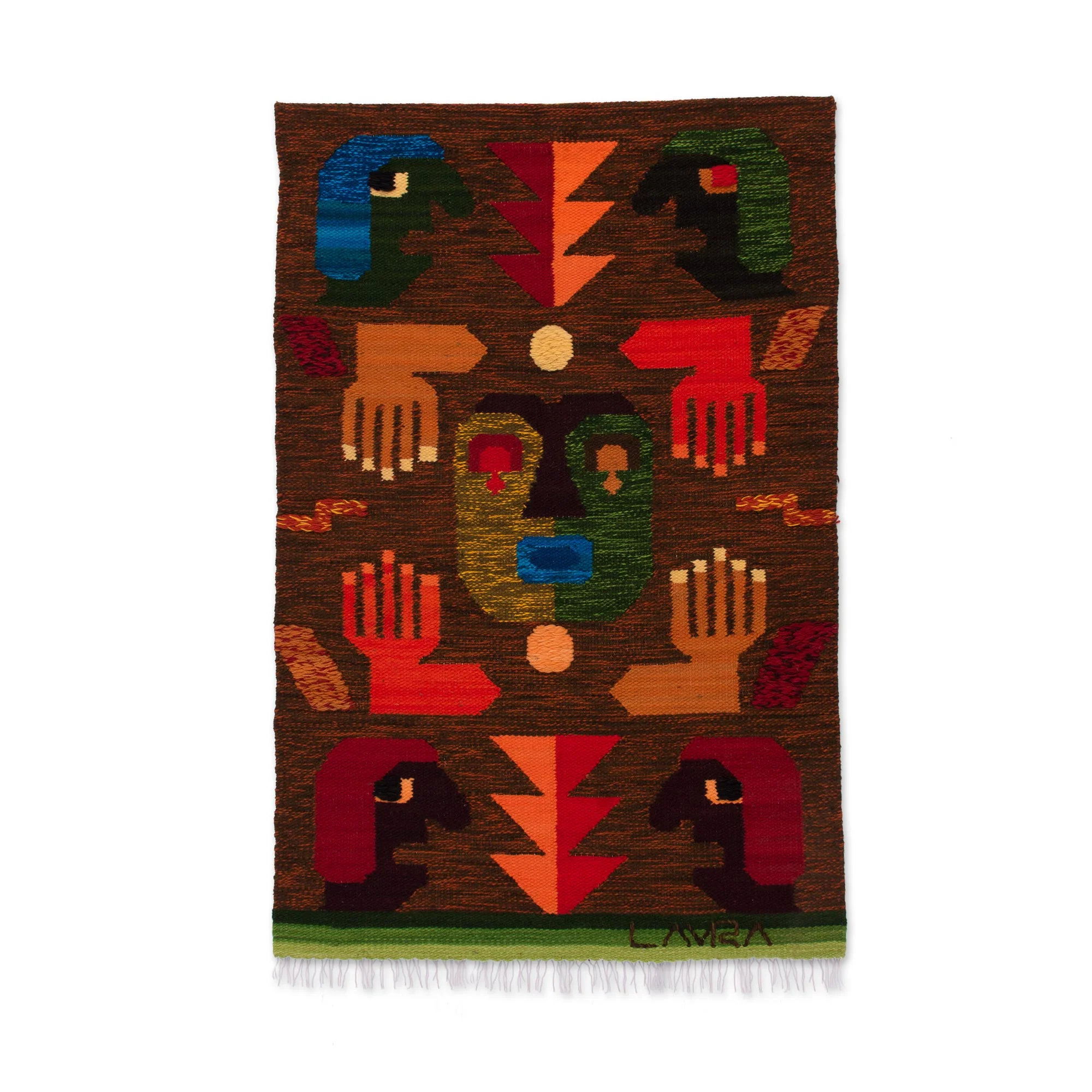 Hands of the Spirit Hand Woven Wool Tapestry from Peru - Image 2
