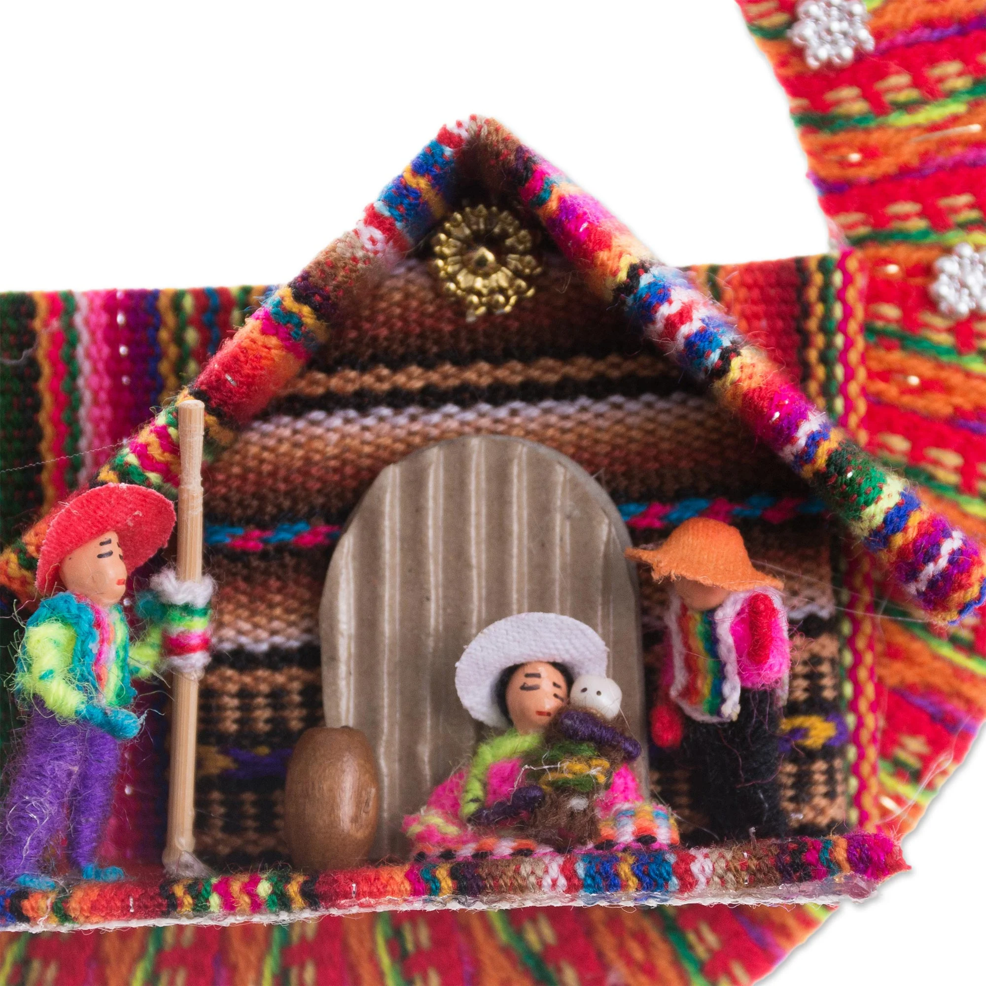 Happiness in the Andes Fabric Nativity Scene Ornament Handcrafted in Peru - Image 4