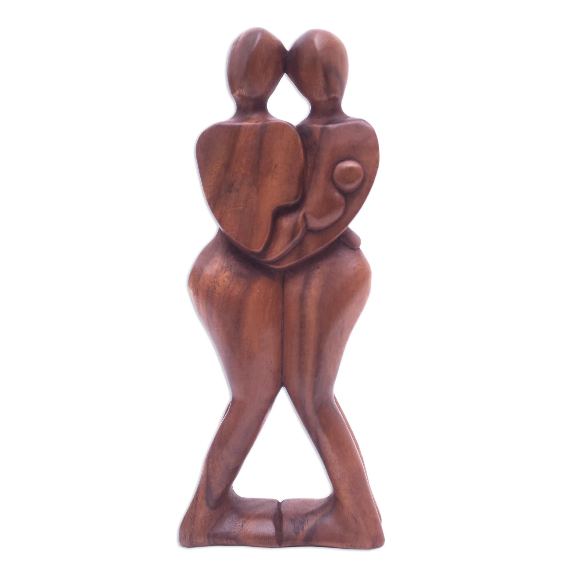 Happy Family Suar Wood Sculpture - Image 2