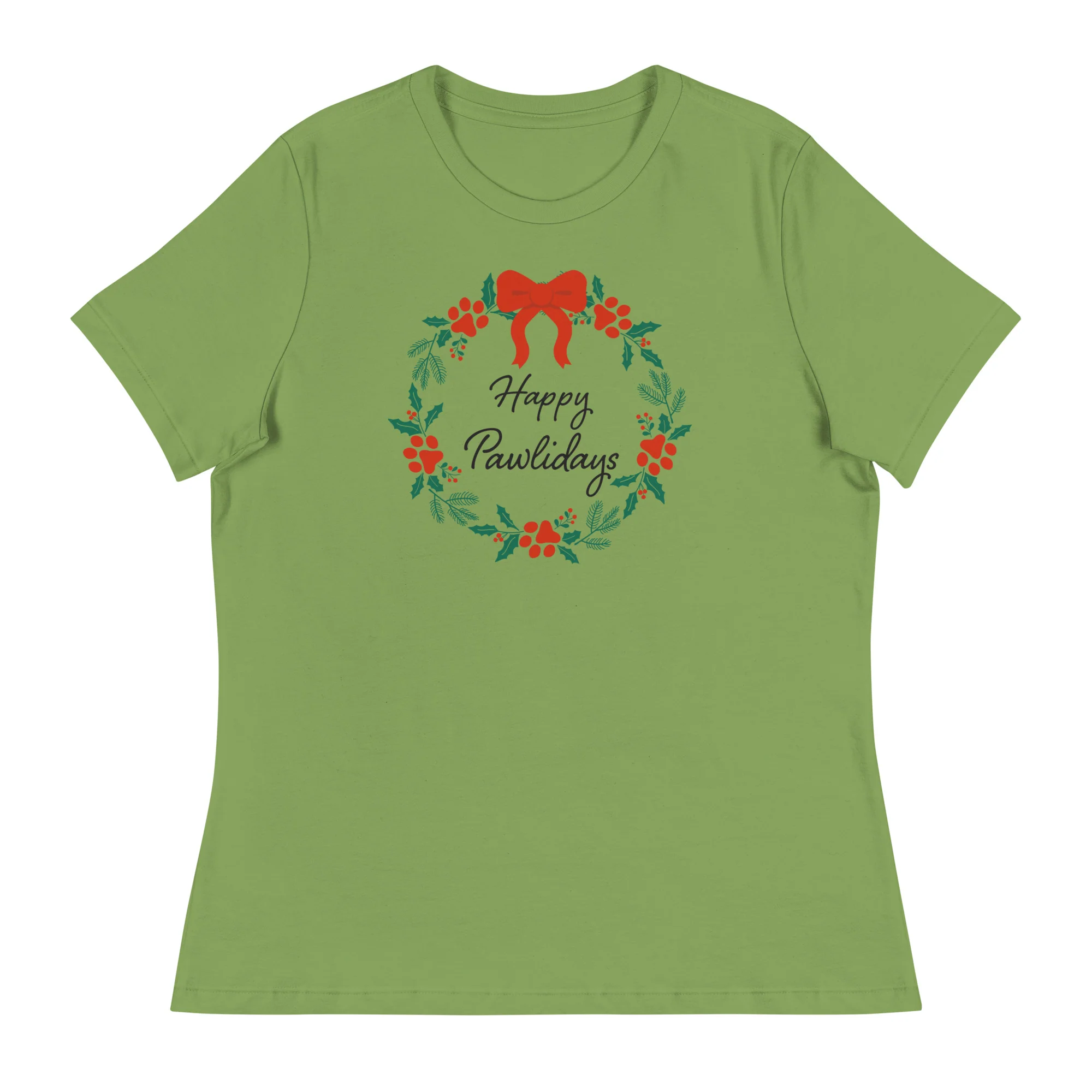 Happy Pawlidays Wreath Women's Relaxed T-Shirt - Image 3