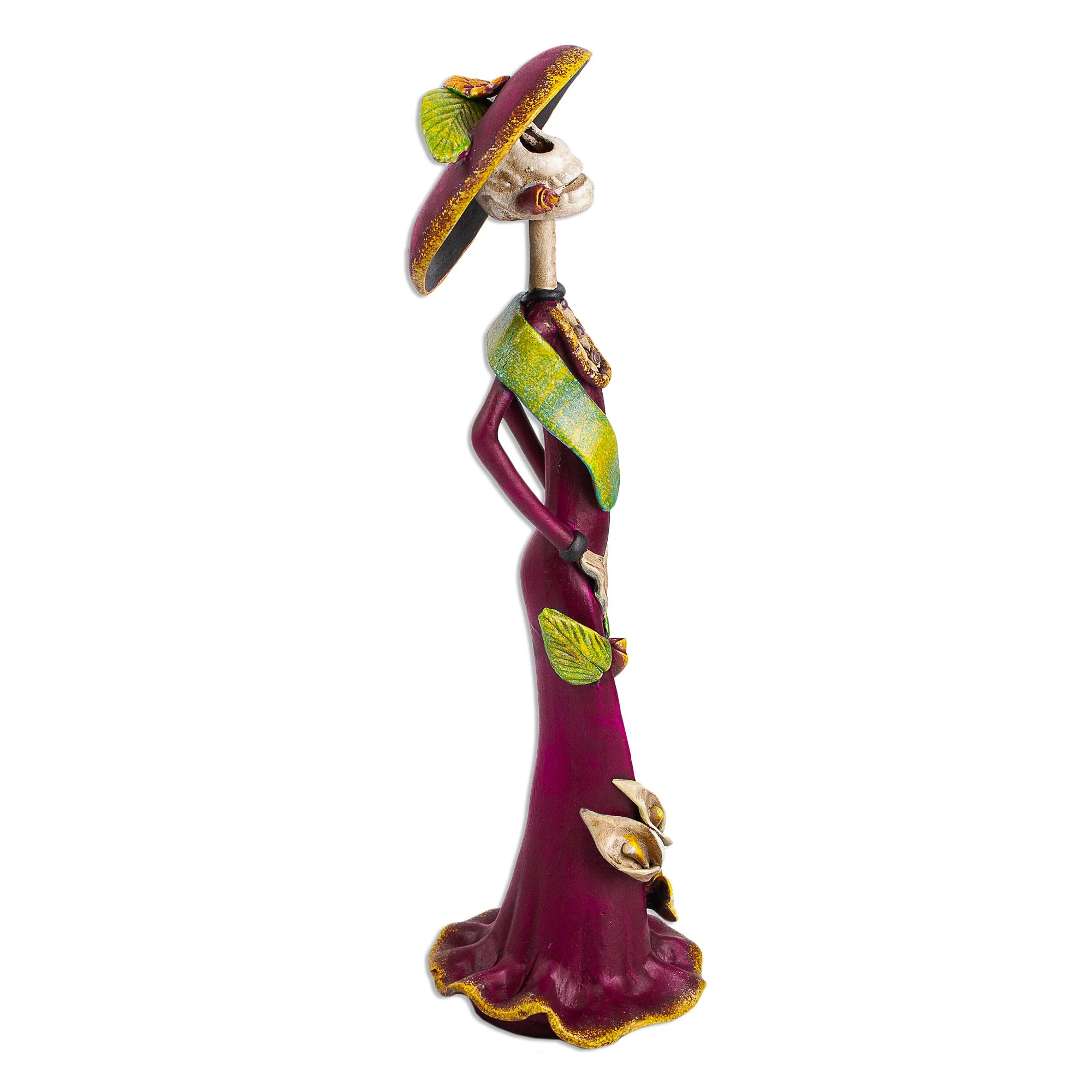 Haughty Catrina Aristocratic Ceramic Catrina Sculpture from Mexico - Image 3