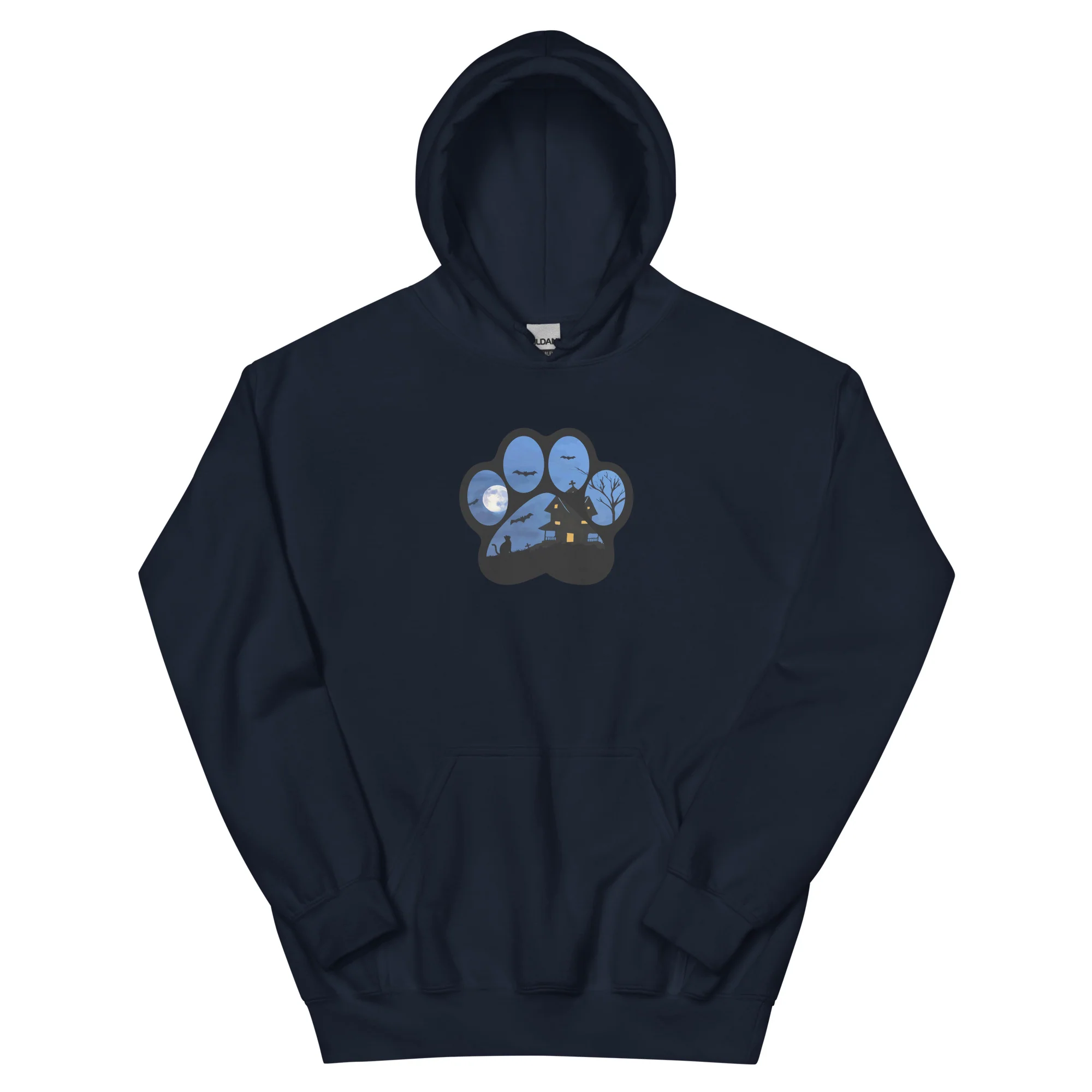 Haunted House Paw Print Hoodie