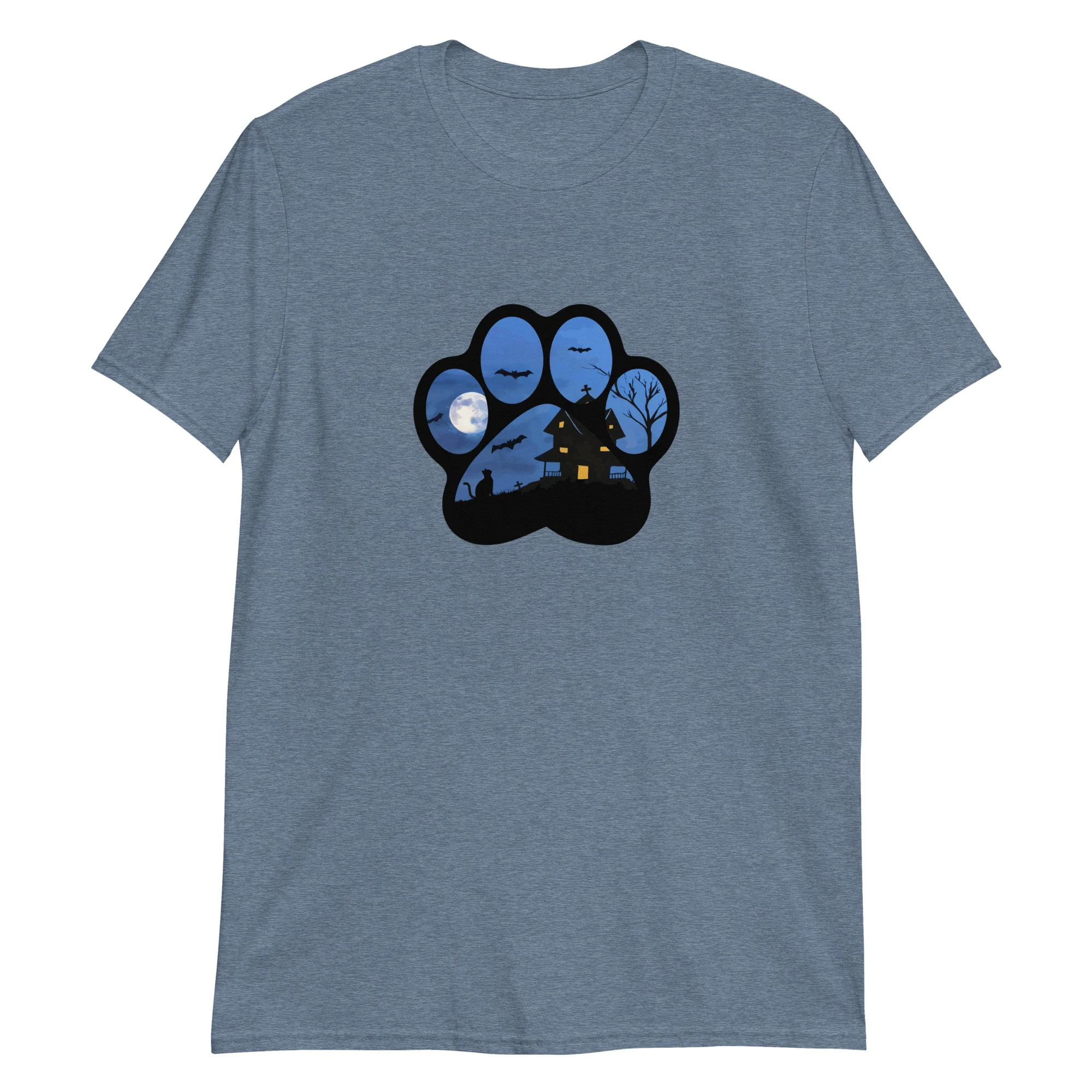 Haunted House Paw Print T-Shirt - Image 10