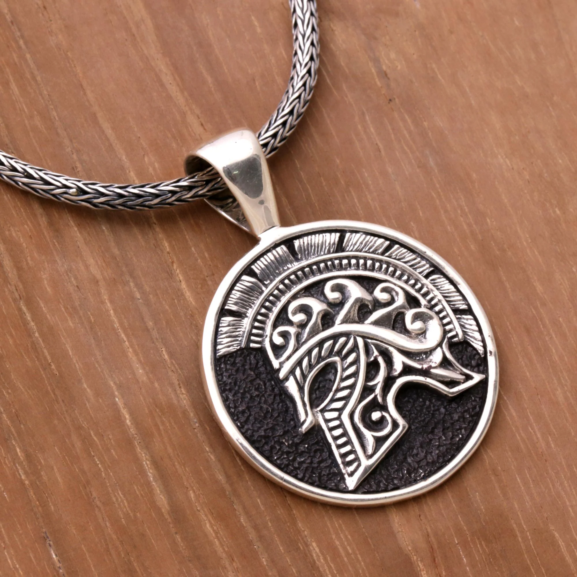 Hayam Wuruk Helmet Sterling Pendant Necklace - Image 3