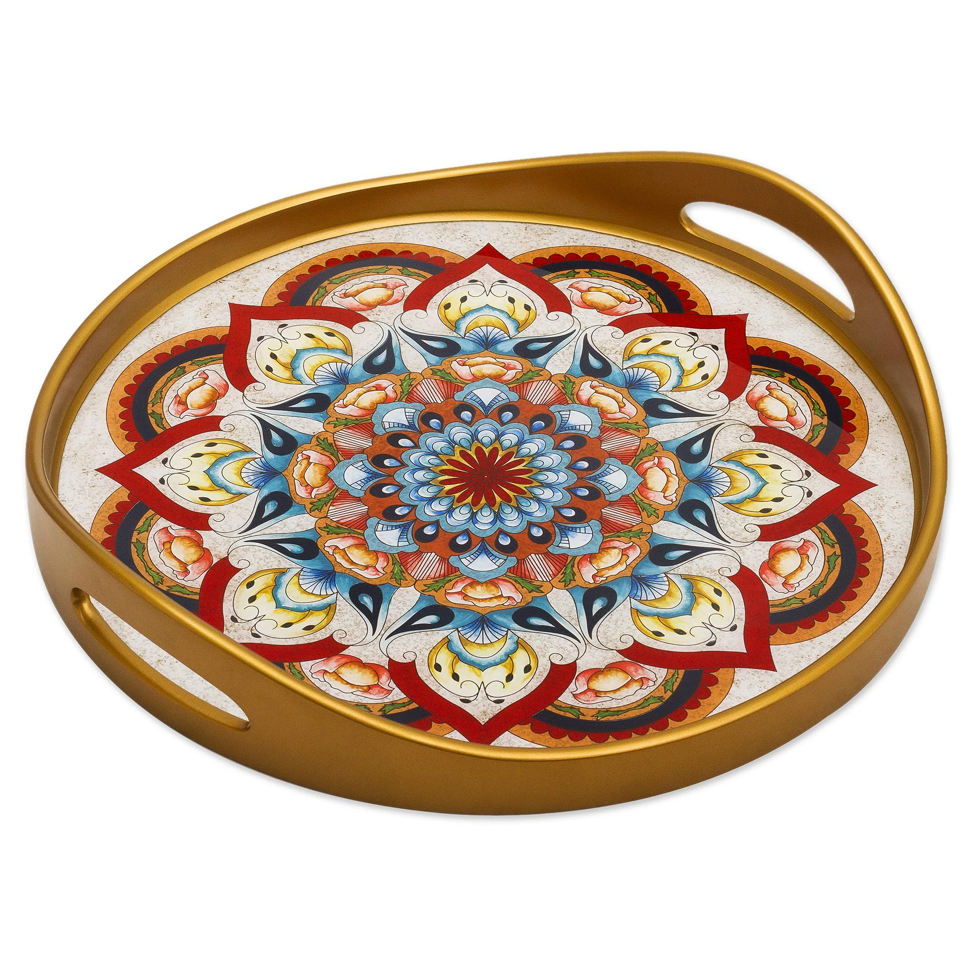 Healing Colors Artisan Crafted Reverse-Painted Glass Tray - Image 2