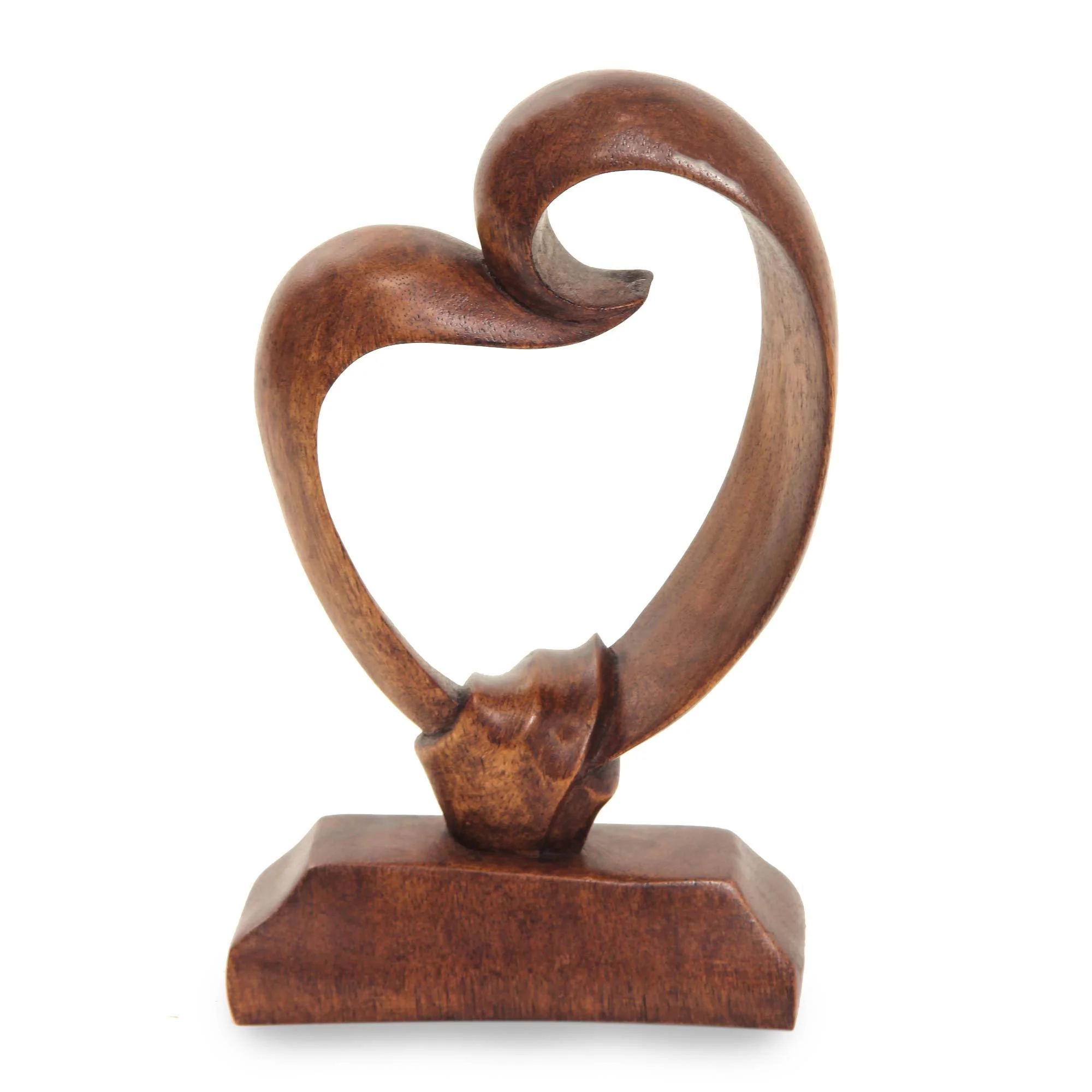 Heart Bond Suar Wood Sculpture - Image 2