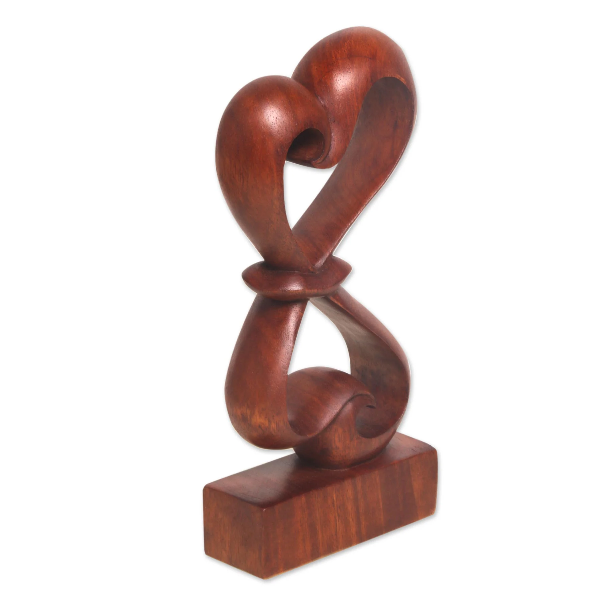 Heartfelt Abstract Wood Sculpture - Image 5