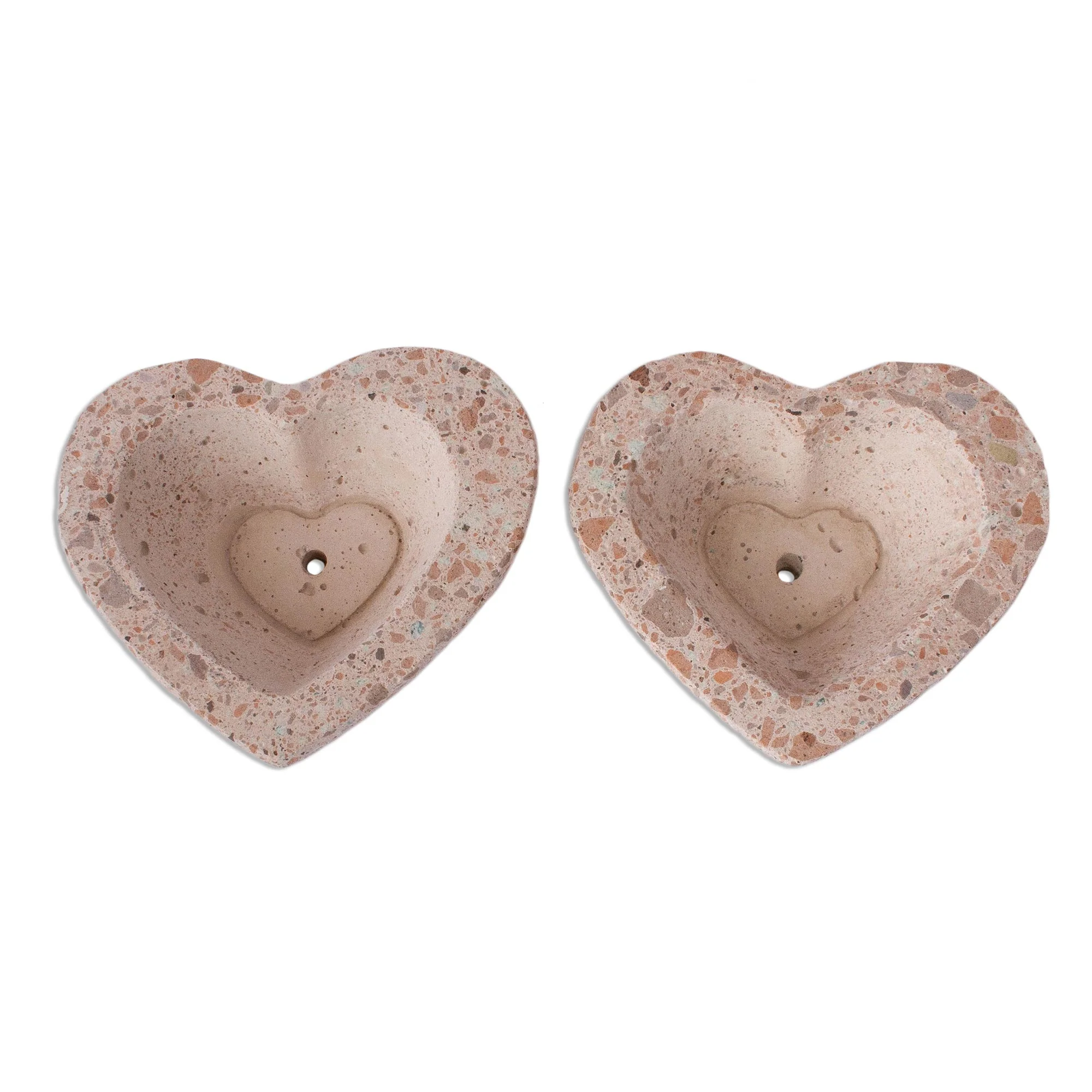 Heartfelt Planters Heart-Shaped Reclaimed Stone Flower Pots (Pair) - Image 2