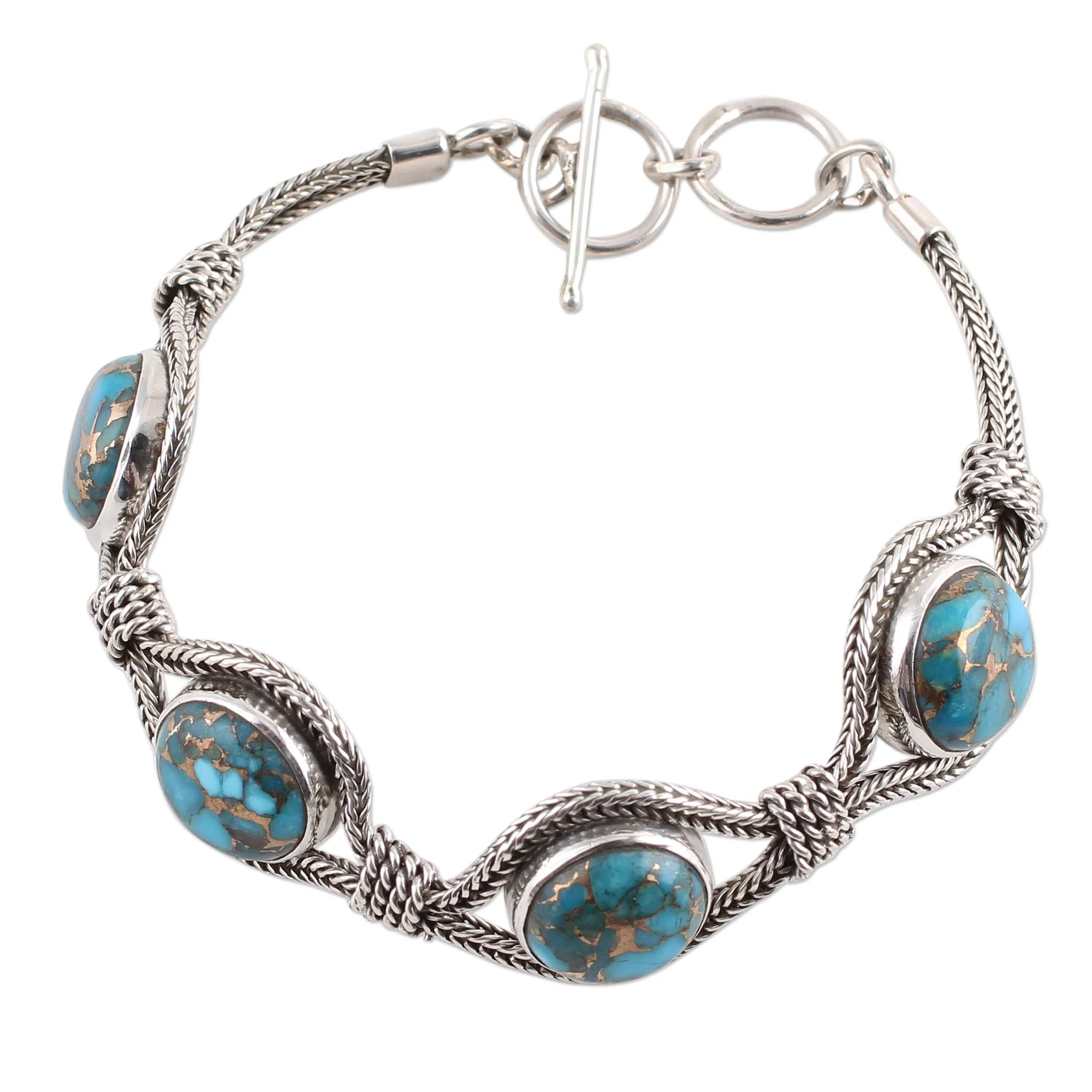 Heavenly Blues Turquoise Silver Bracelet - Image 2