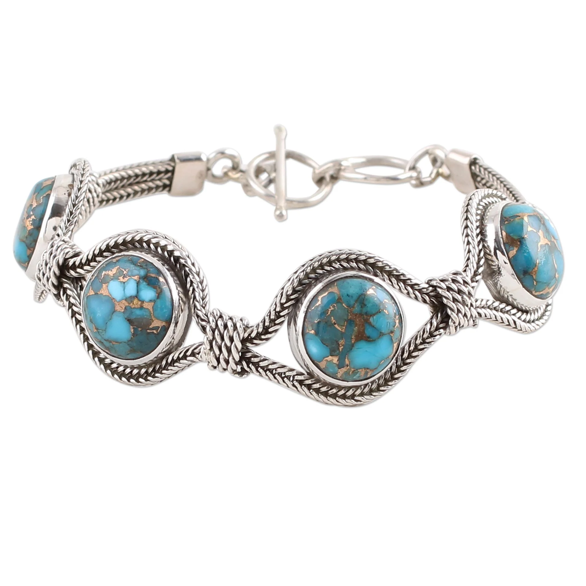 Heavenly Blues Turquoise Silver Bracelet - Image 5