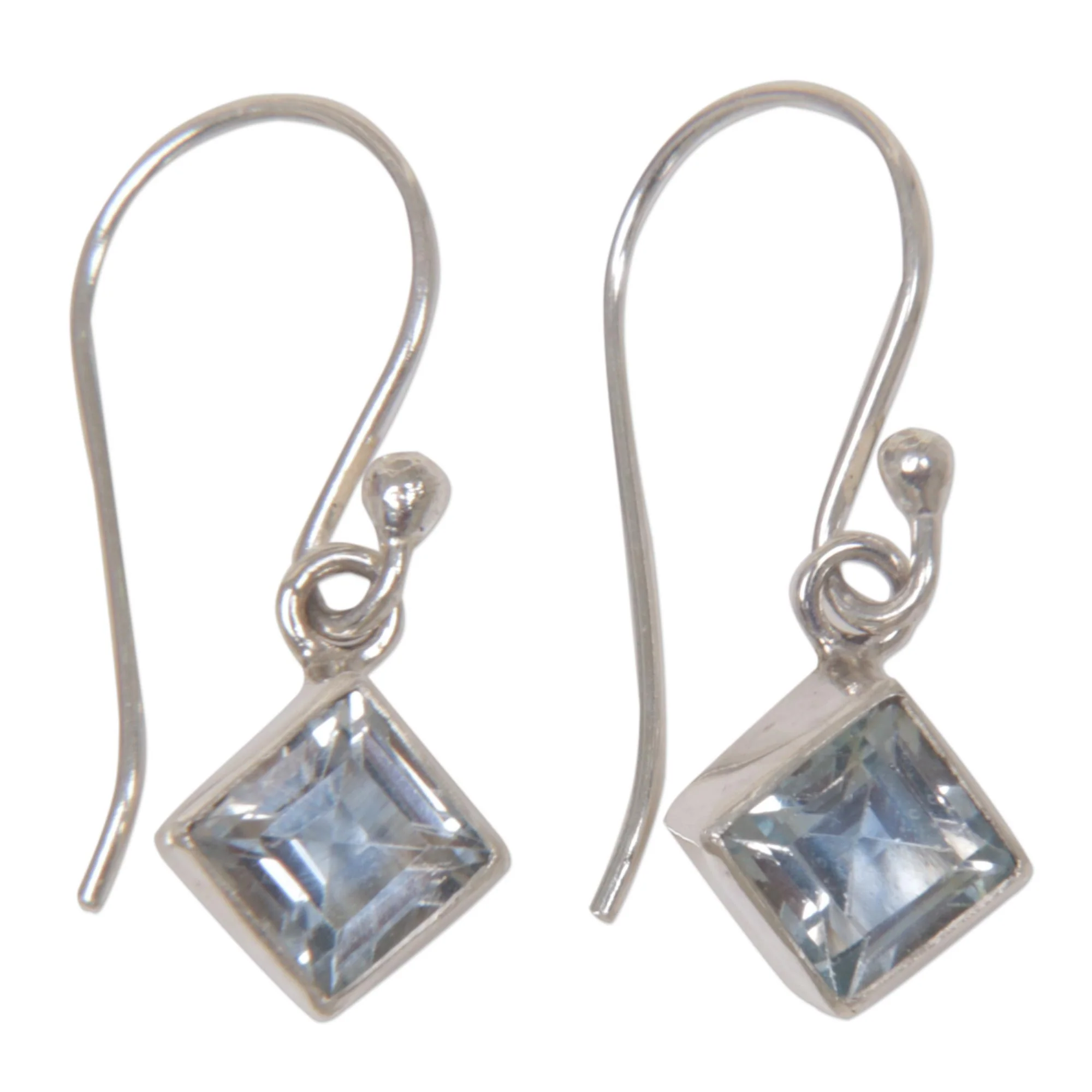 Heaven's Window Blue Topaz Sterling Silver Dangle Earrings - Image 2