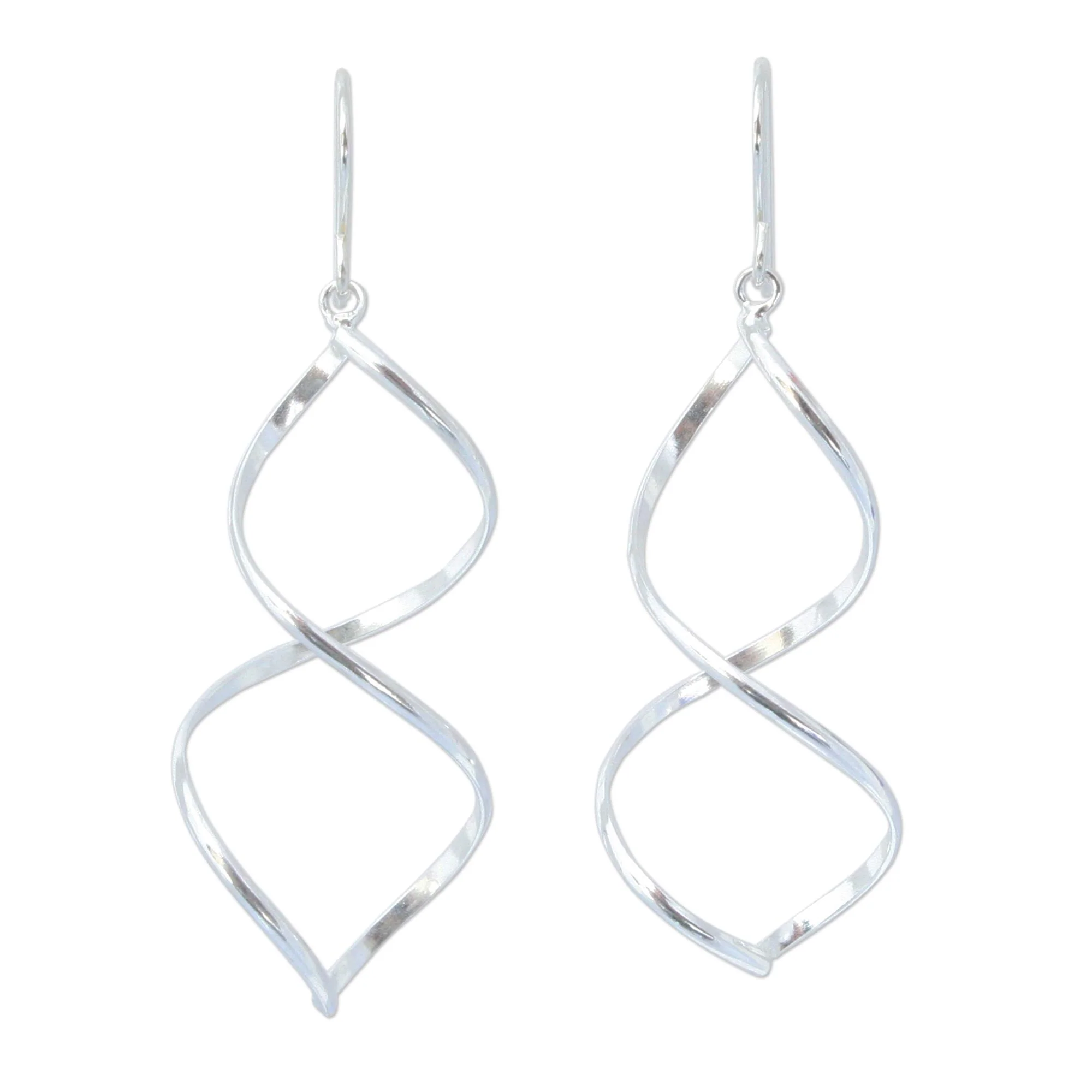 Helix Modern Sterling Silver Dangle Earrings - Image 2
