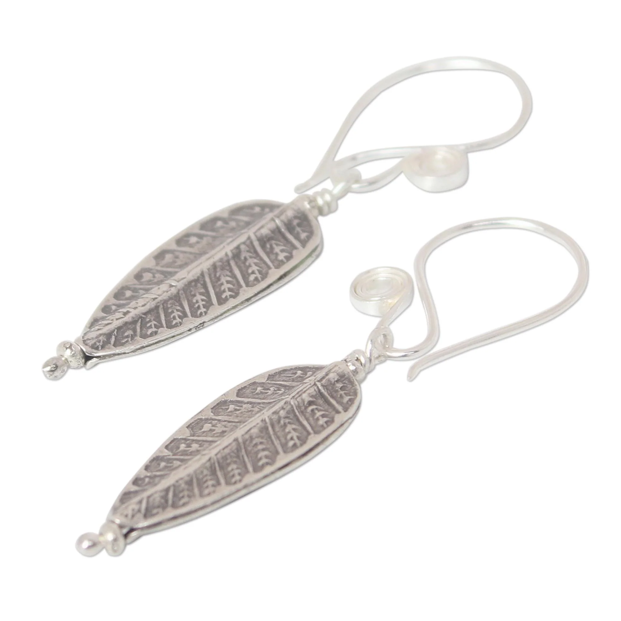 Hill Tribe Forest Silver Leaf & Tree Earrings - Image 4