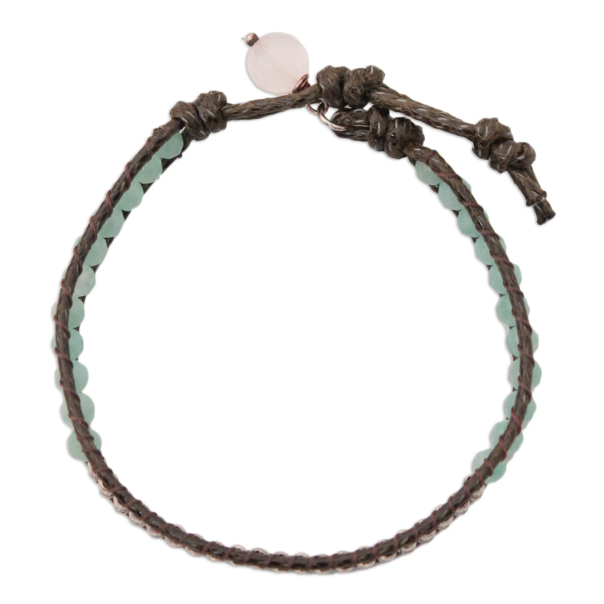 Hill Tribe Memory Amazonite and quartz beaded bracelet - Image 4