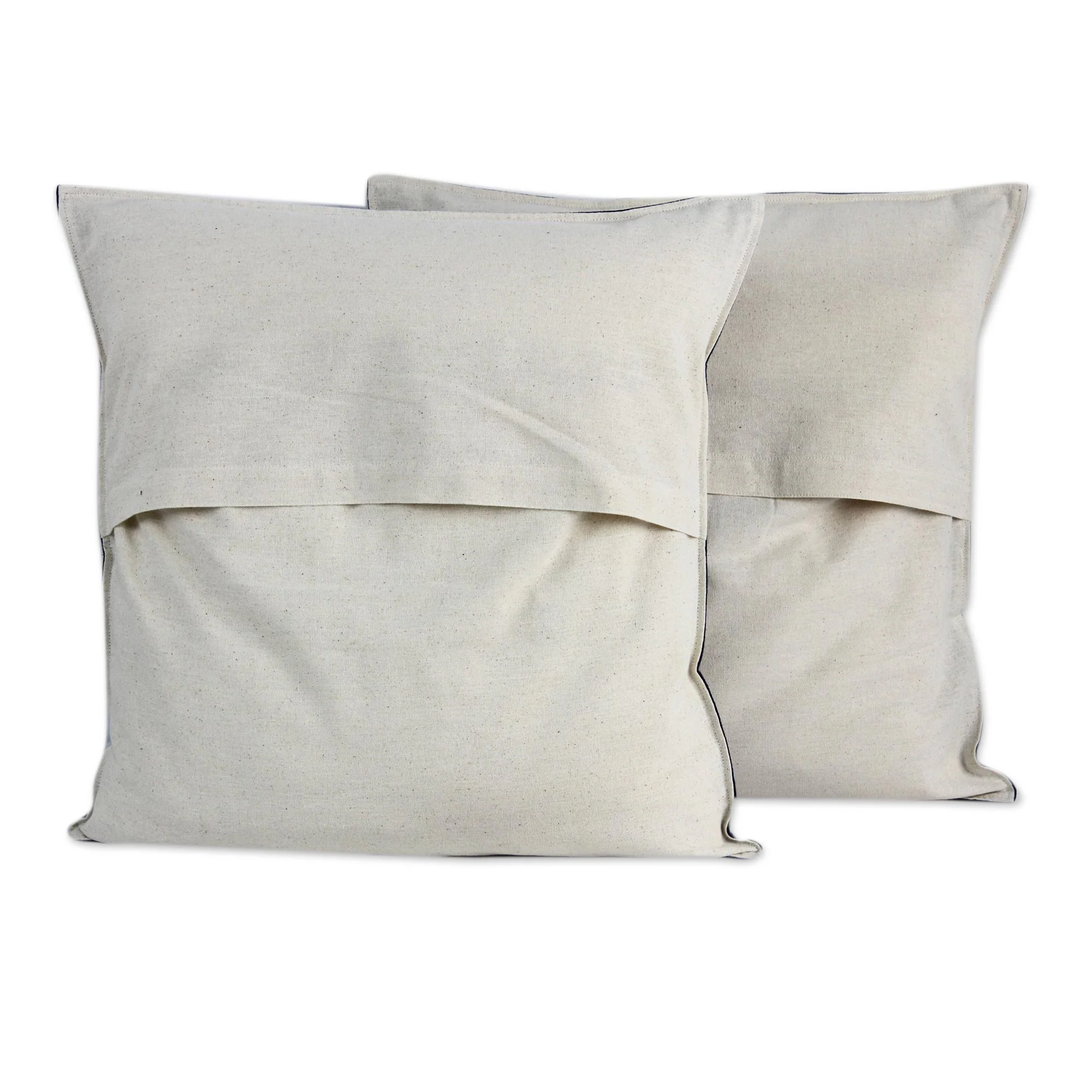 Hmong Energy Thai Artisan Crafted Blue Batik Cotton Pillow Covers (pair) - Image 4