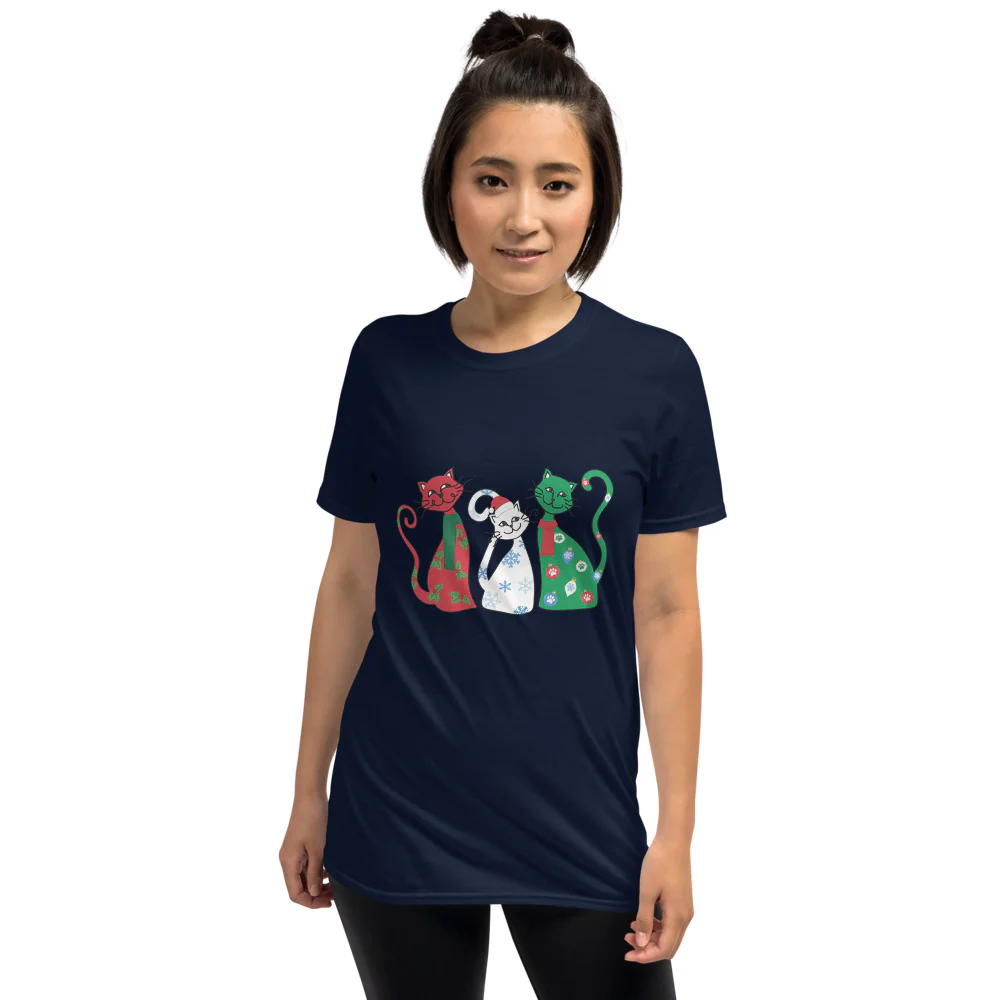Holiday Greetings Cats T-Shirt - Image 2