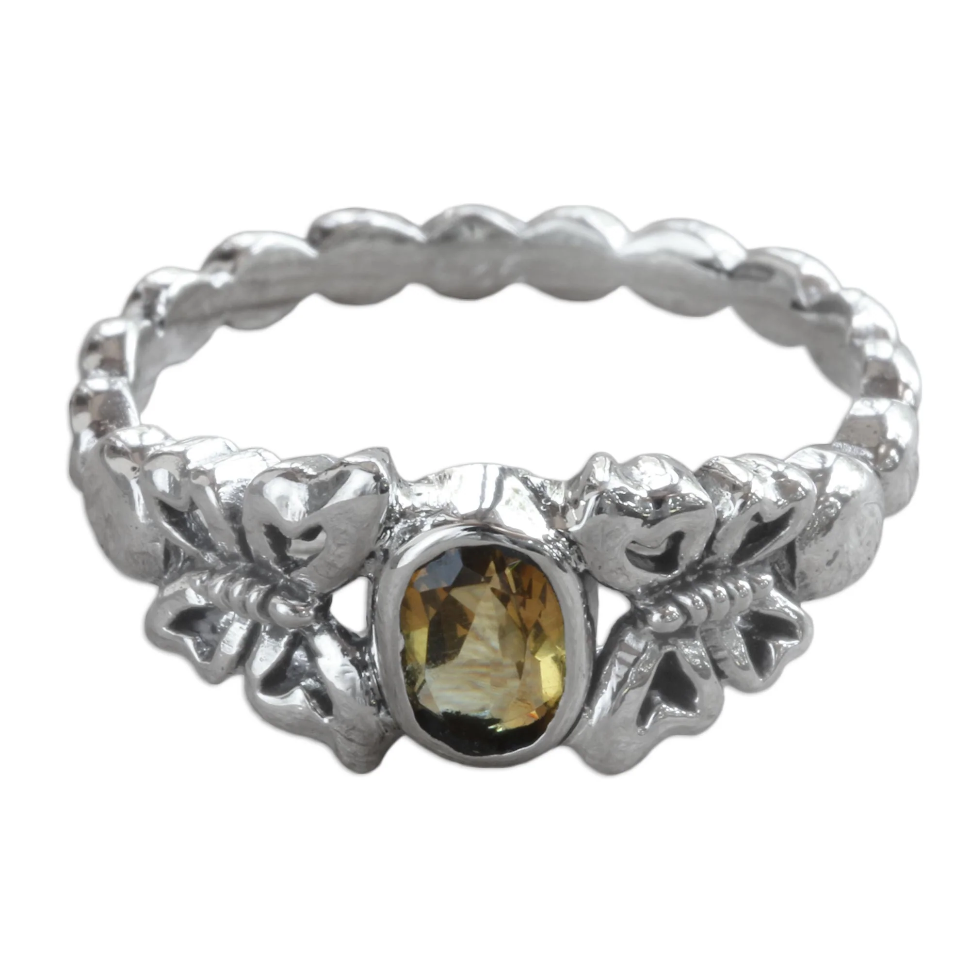 Honey & Butterflies Sterling Citrine Cocktail Ring - Image 3