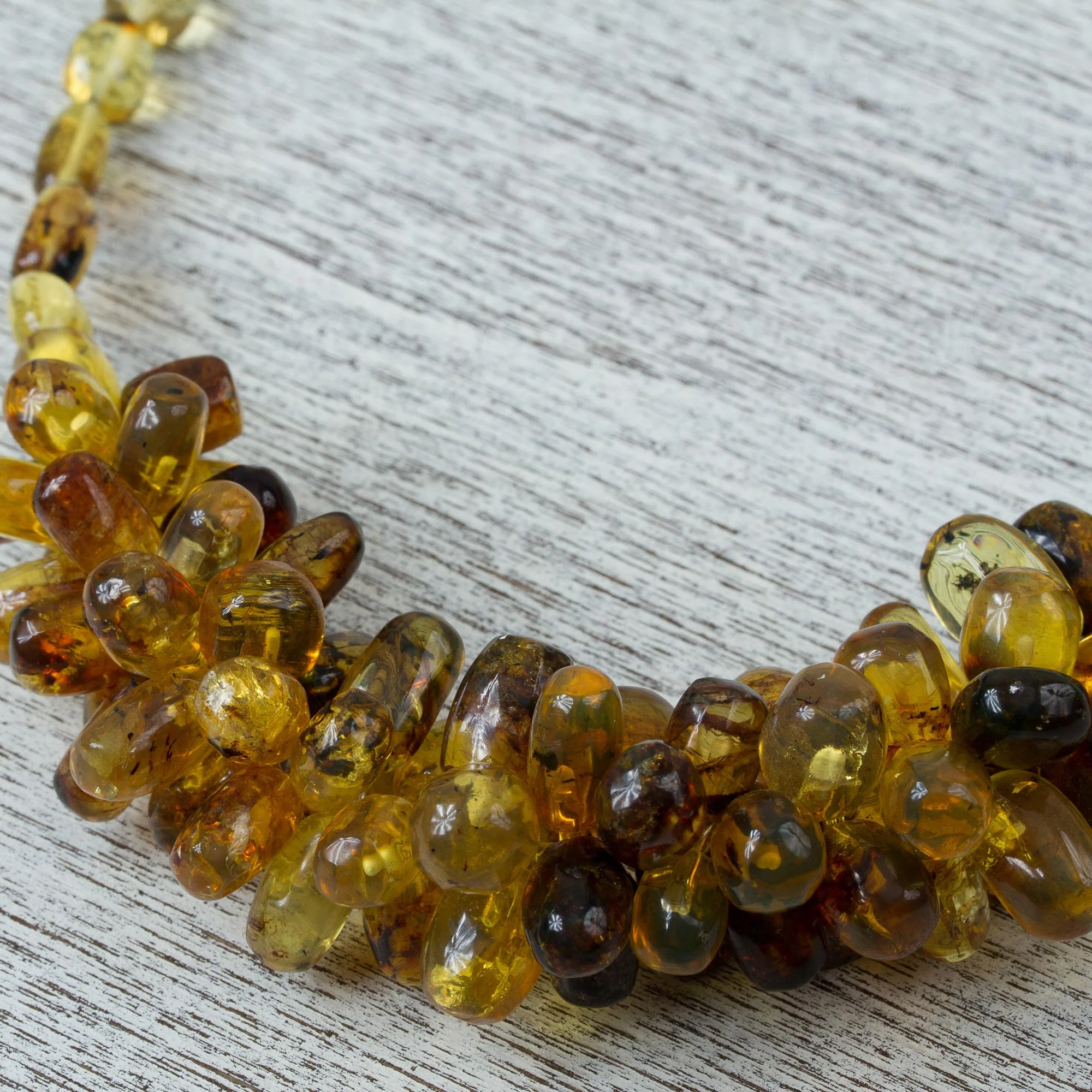 Honey Droplets Amber Beaded Necklace - Image 4