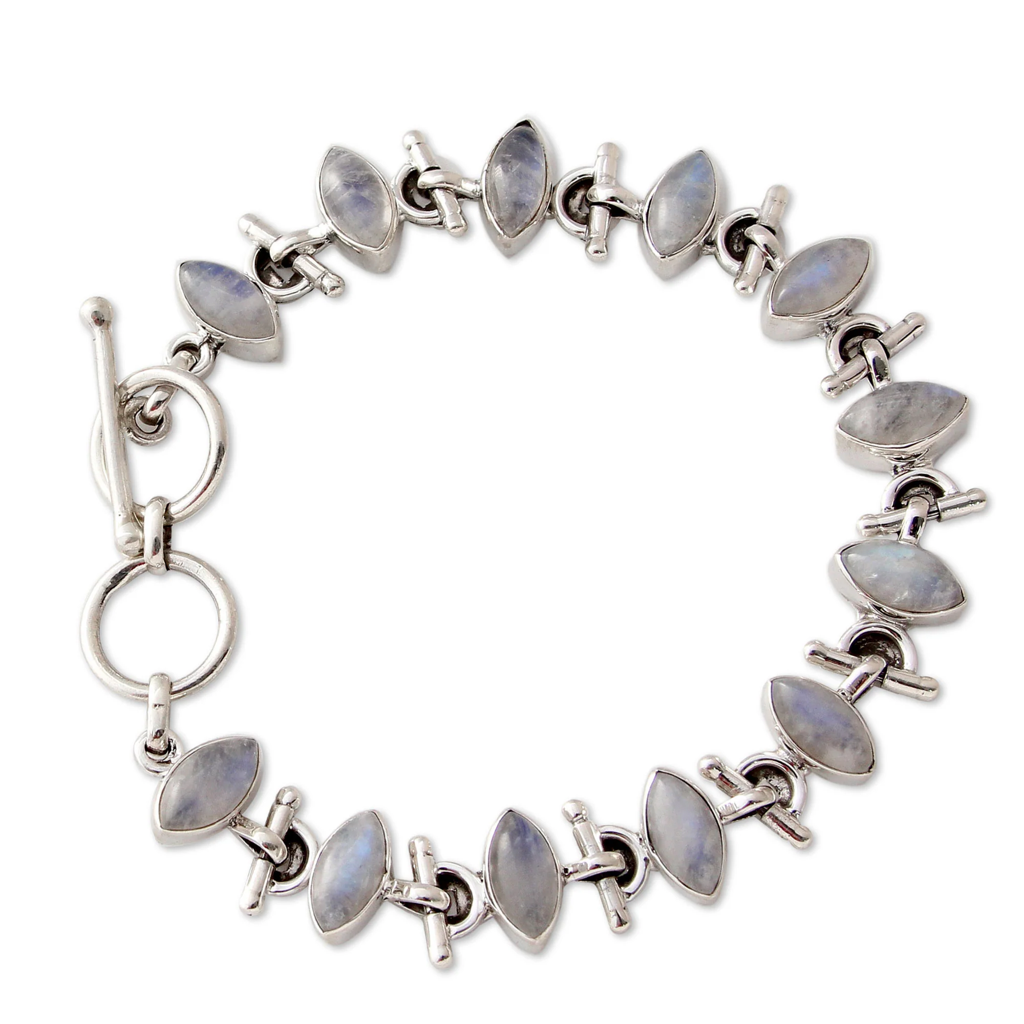 Hope Sterling Silver Rainbow Moonstone Bracelet Fair Trade - Image 3