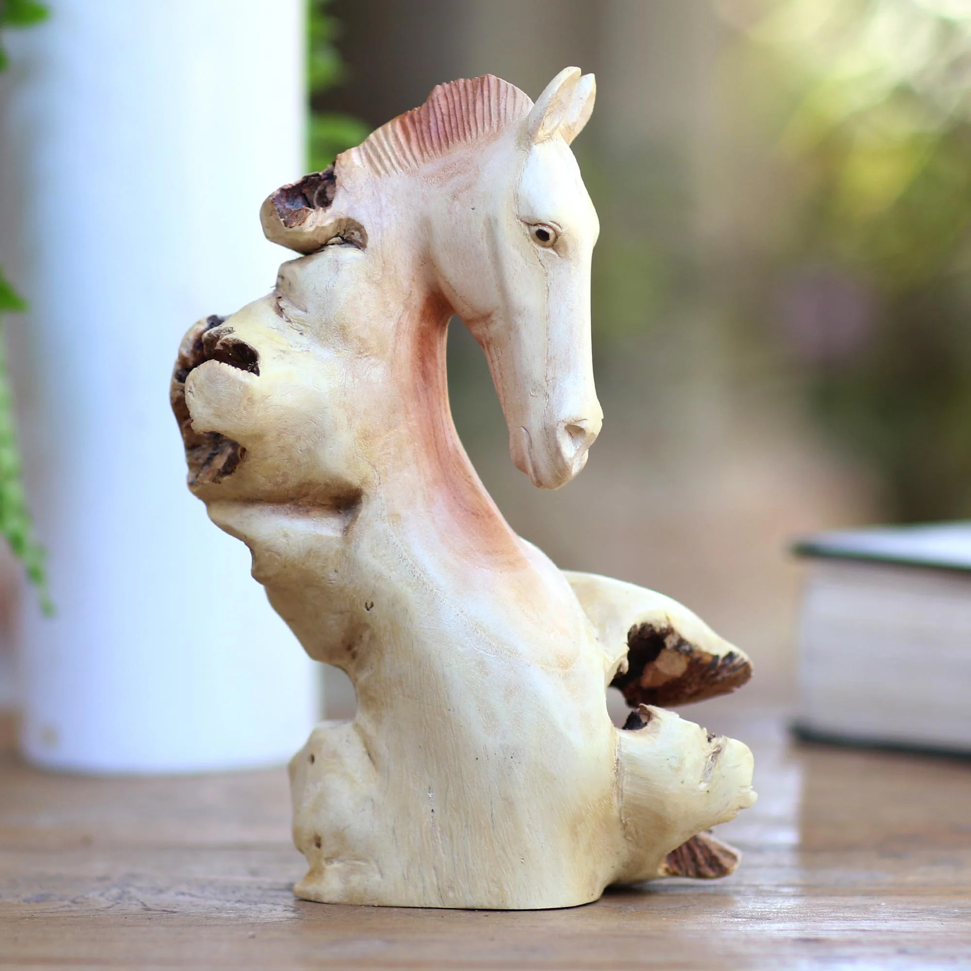 Horse Head Unique Benalu Wood Horse Head Statuette