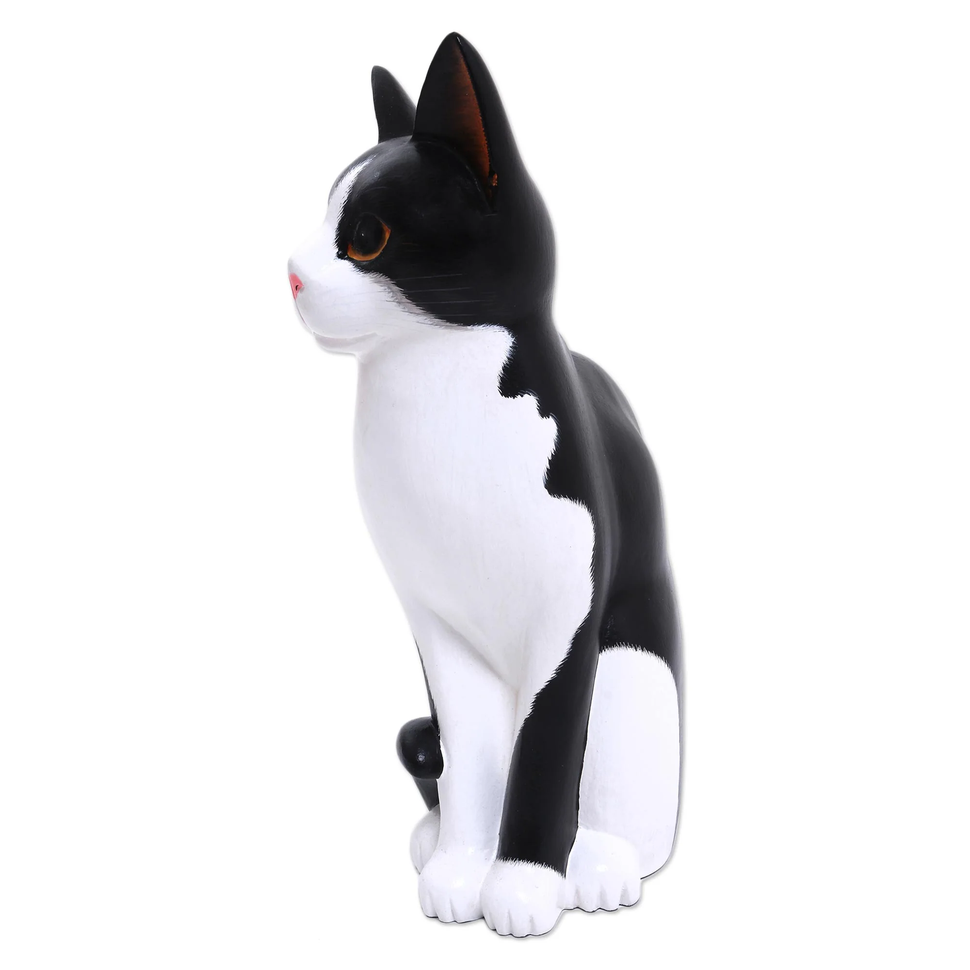 Housecat Albesia Wood Cat Sculpture - Image 3