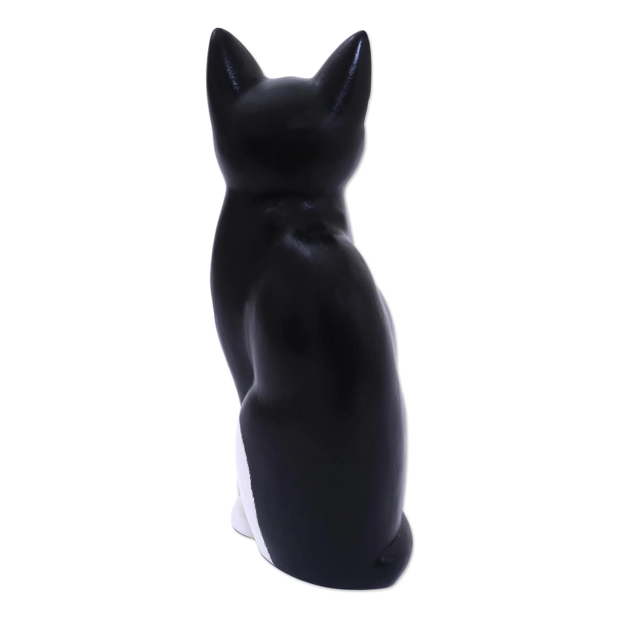 Housecat Albesia Wood Cat Sculpture - Image 5