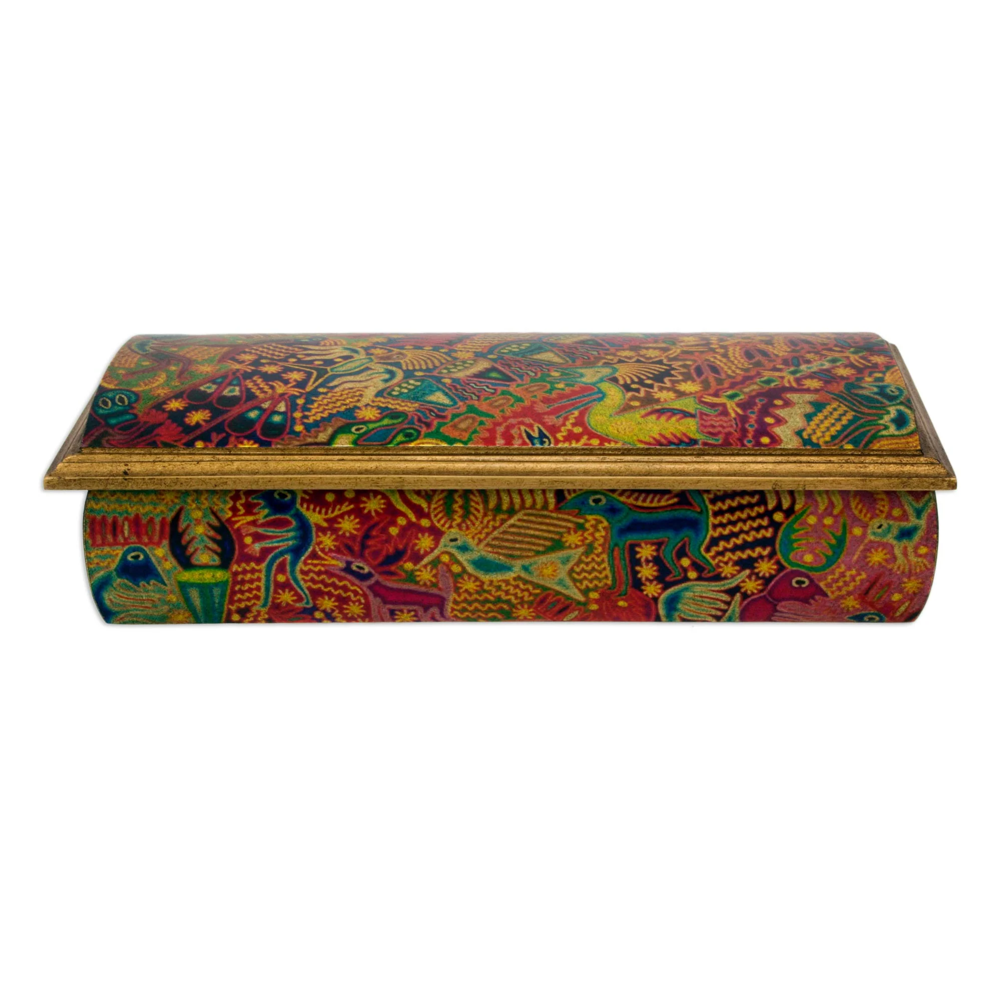 Huichol Fiesta Huichol Theme Decoupage Jewelry Box with Mirror - Image 2